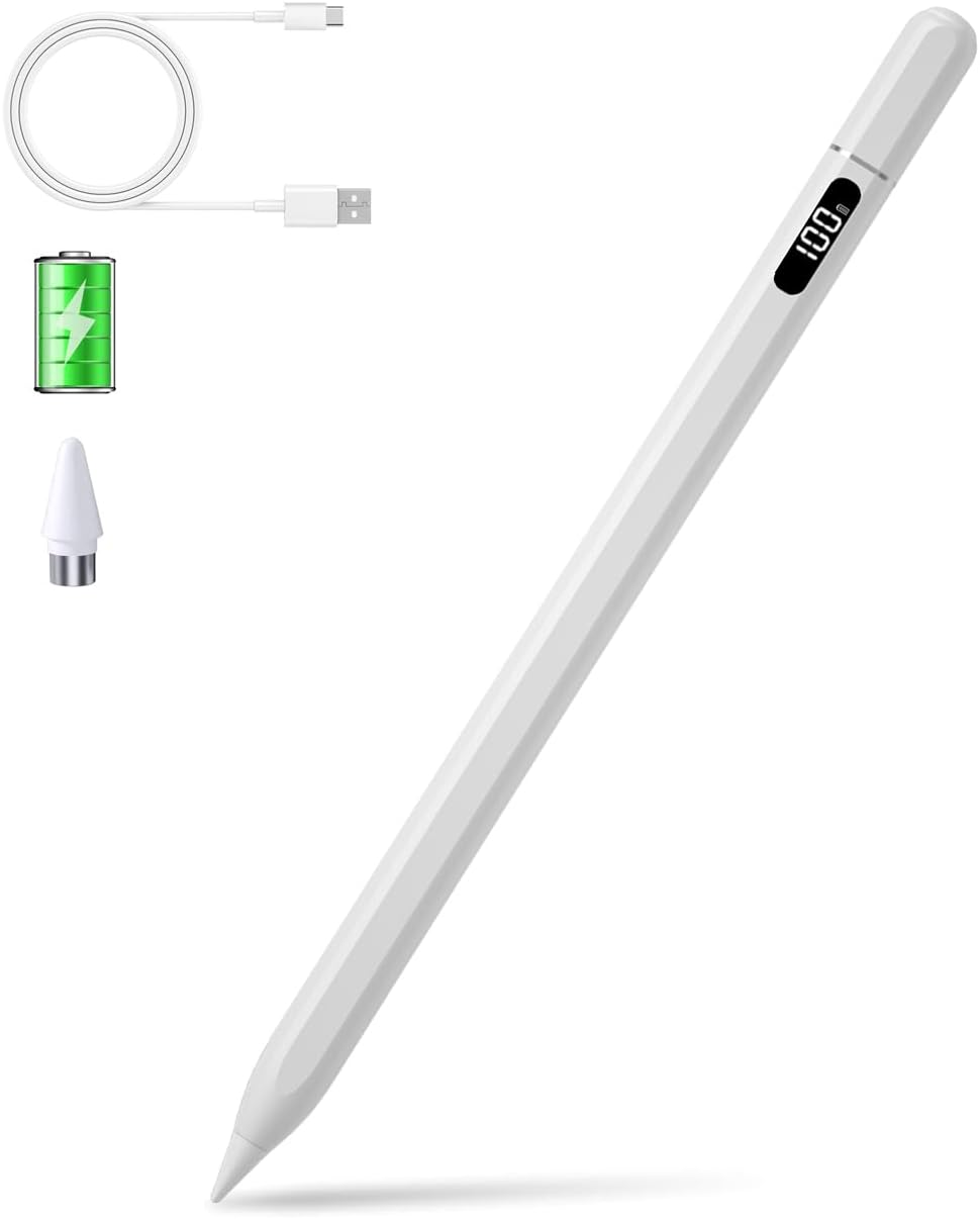 Active Stylus Pen Universal for Android/Ios Touch Screen Device, Upgraded Stylus Pen Rechargeable Stylus for Samsung/Ipad/Lenovo Tablet [Digital Display] [Magnetic] (Touch Button) image number 4
