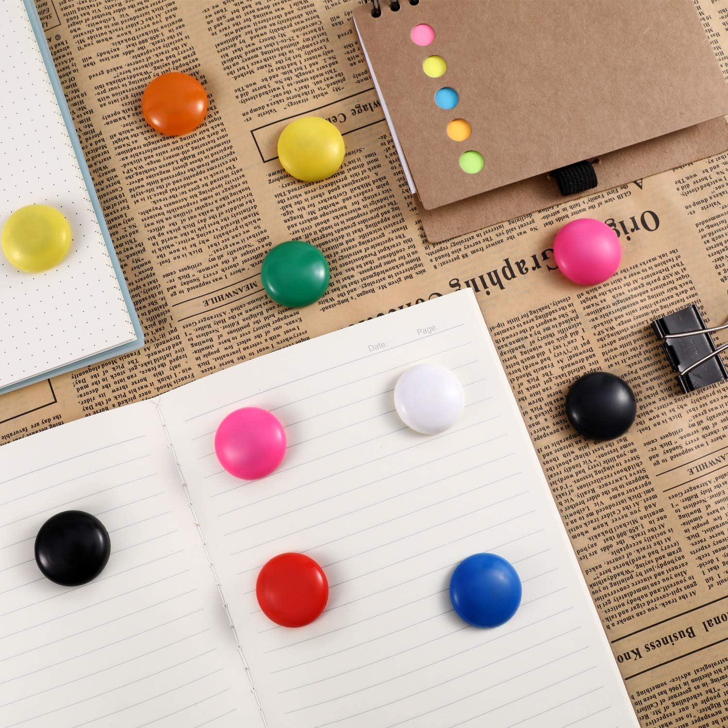 Patelai 48 Pieces Mini Fridge Magnets round Magnetic Button Whiteboard Magnets Office Magnets, 8 Colors image number 6