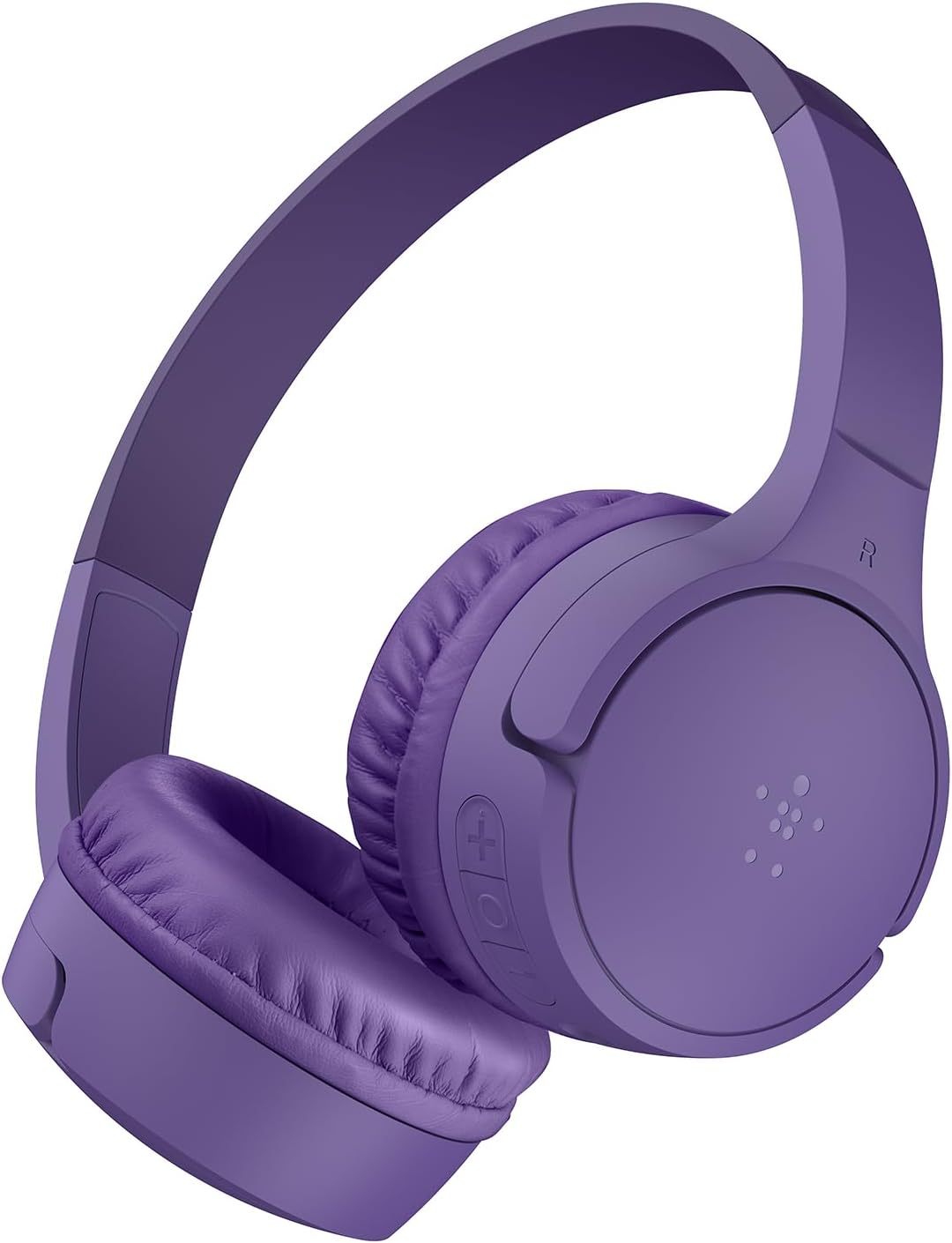 Belkin Soundform Mini Wireless Kids Headphones with Built-In Microphone and Fun Stickers, 30 Hours Playback - Over-Ear Headphones for Teaching, Holidays, Iphone, Ipad, Galaxy - Purple