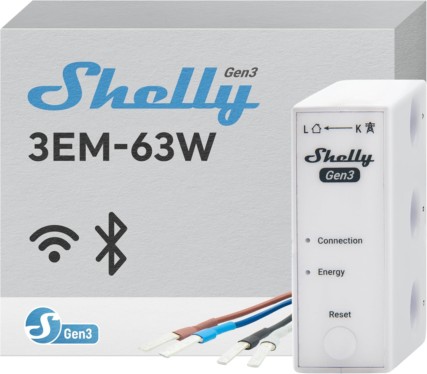 Shelly 3EM-63W Gen3, Wifi Energy Meter for Three or Single Phase Systems, Real Time Four Quadrant Measurement, No Load Threshold, Photovoltaic Compatible, No Hub Required image number 5