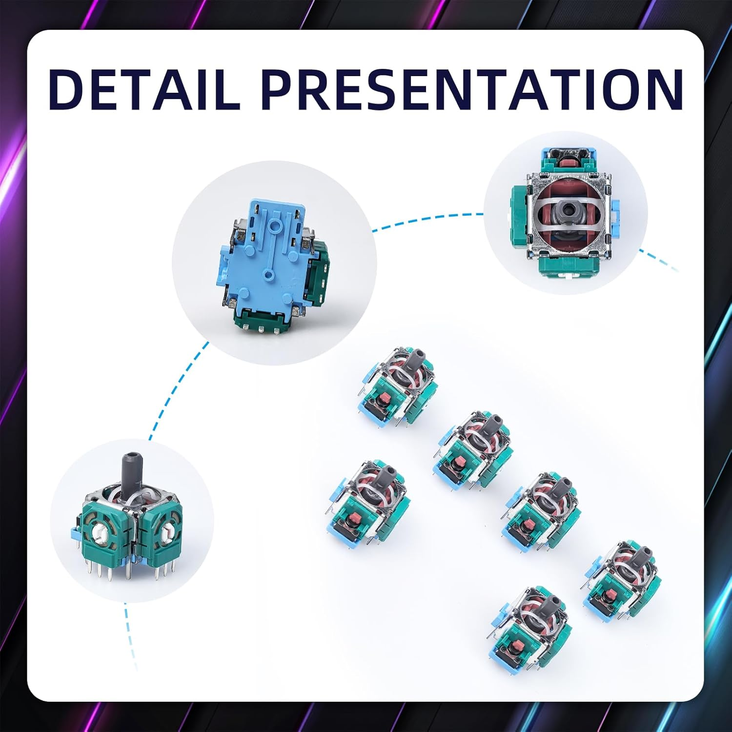 6 Pcs Game Controller Analog Stick Module, 3D Analog Joystick Thumb Sticks Thumb Sticks Joystick Rocker Module for Console Repairing image number 1