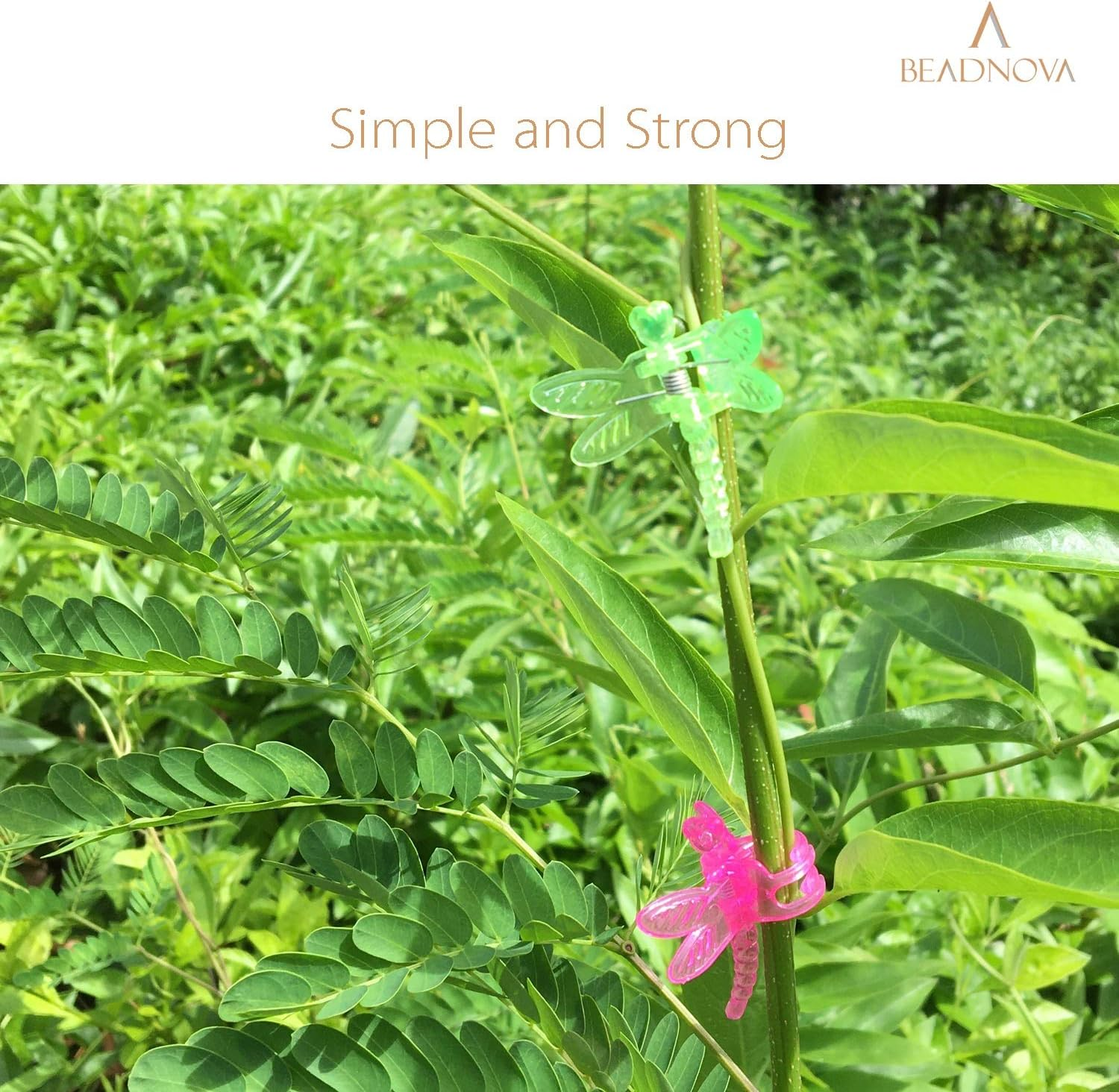 BEADNOVA Orchid Clips 30Pcs Dragonfly Plant Clips Orchid Support Clips Vine Clips Plant Clips for Support Flower Orchid Vine (Mix Color, 30PCS) image number 1