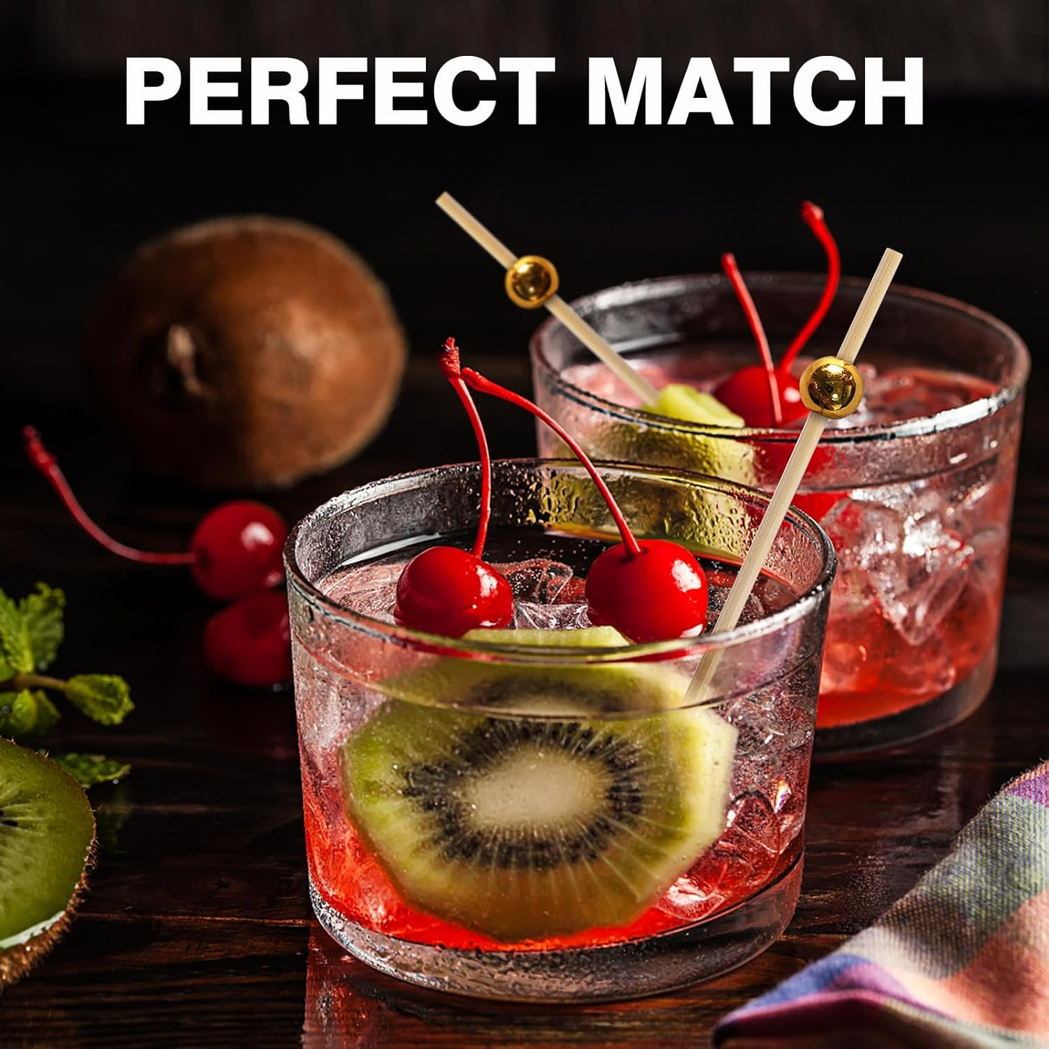 100PCS Cocktail Picks Toothpicks for Appetizers Gold Bamboo Cocktail Sticks Skewers for Drinks Party Fruit Food Sticks Charcuterie Boards Accessories image number 3