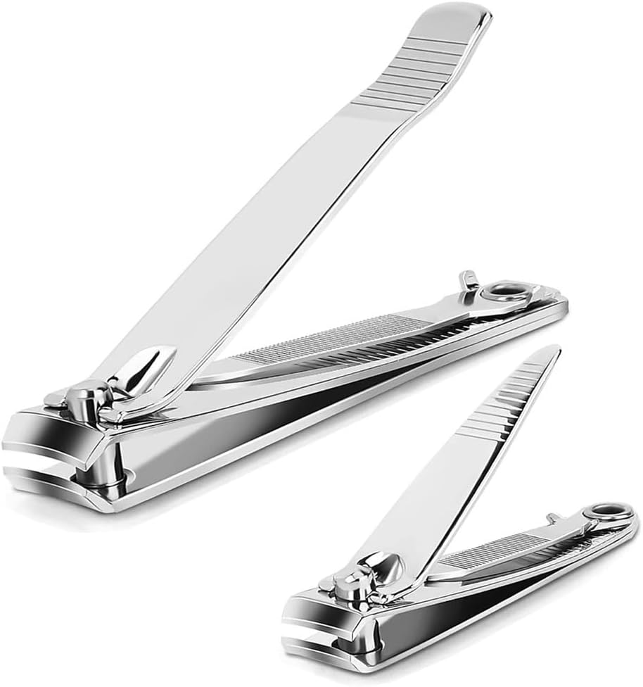 2 Pack Nail Clippers Set, Nail Cutter, Ultra Sharp Stainless Steel Fingernail and Toenail Clipper Cutters,Travel Nail Kit for Men Women image number 6