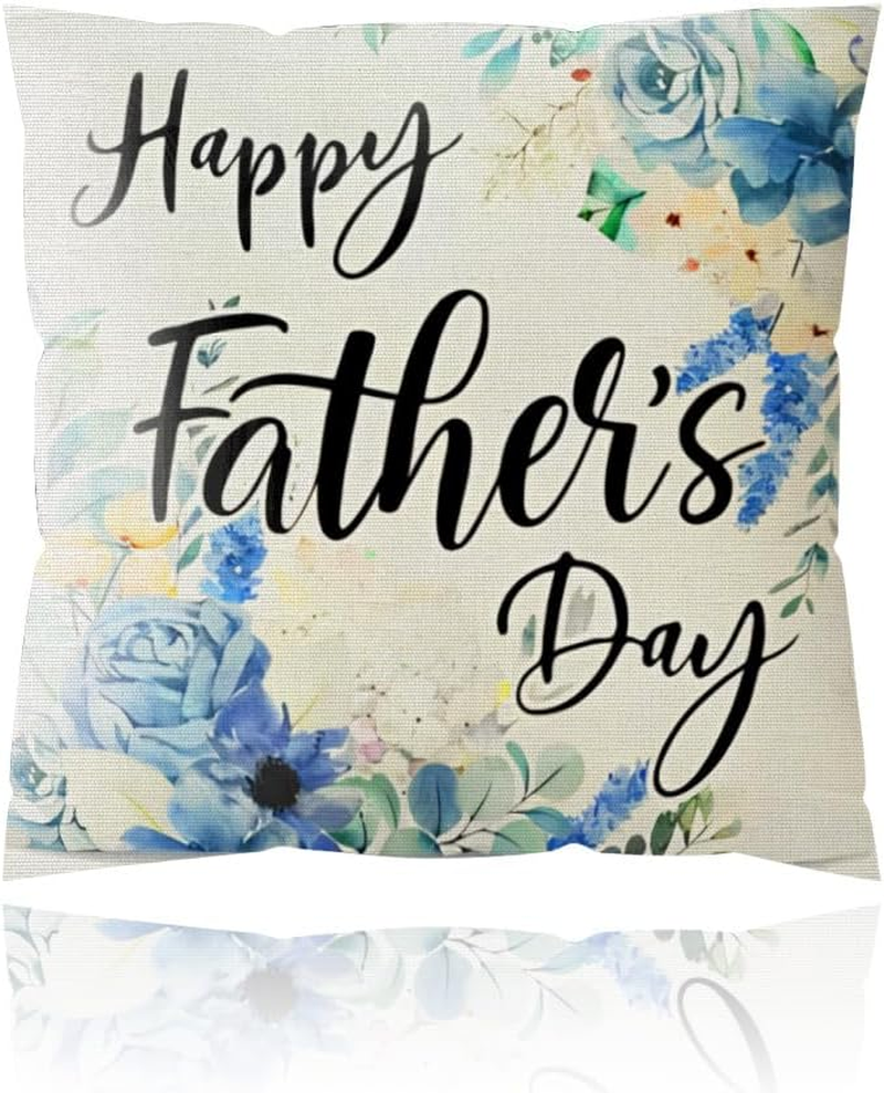 Fathers Day Cushion Covers Pillow for Dad Gift from Daughter Son 18X18Inch Best Dad in the World Throw Pillow Covers for Father Papa Birthday Christmas Pillowcasefor Home Sofa Bed Decor Ornaments