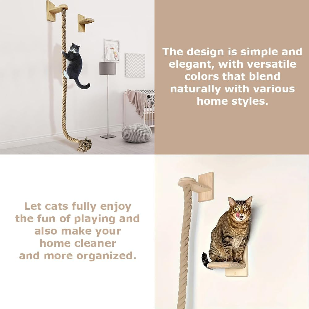 Cat Climbing Rope,Cats Scratching Jute Rope, with Hook,Kitten Scratching Strand,Kitty Entertainment Supplies,Wall Mounted Kitten Climb String,For Indoor Home Pets,Kitling image number 5