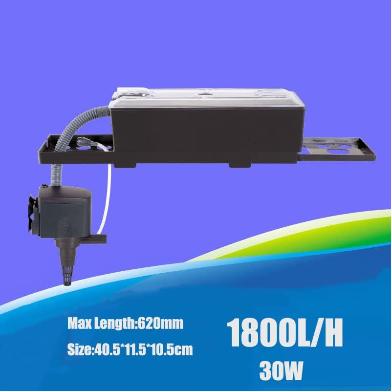 Aquarium Filter Box, 3-In-1 Internal Aquarium Filter, Fish Tank Filter, Silent Circulating Pump External Trickle Filter for Betta, Turtle, Pond Fish, Garden (1800L/H) image number 4