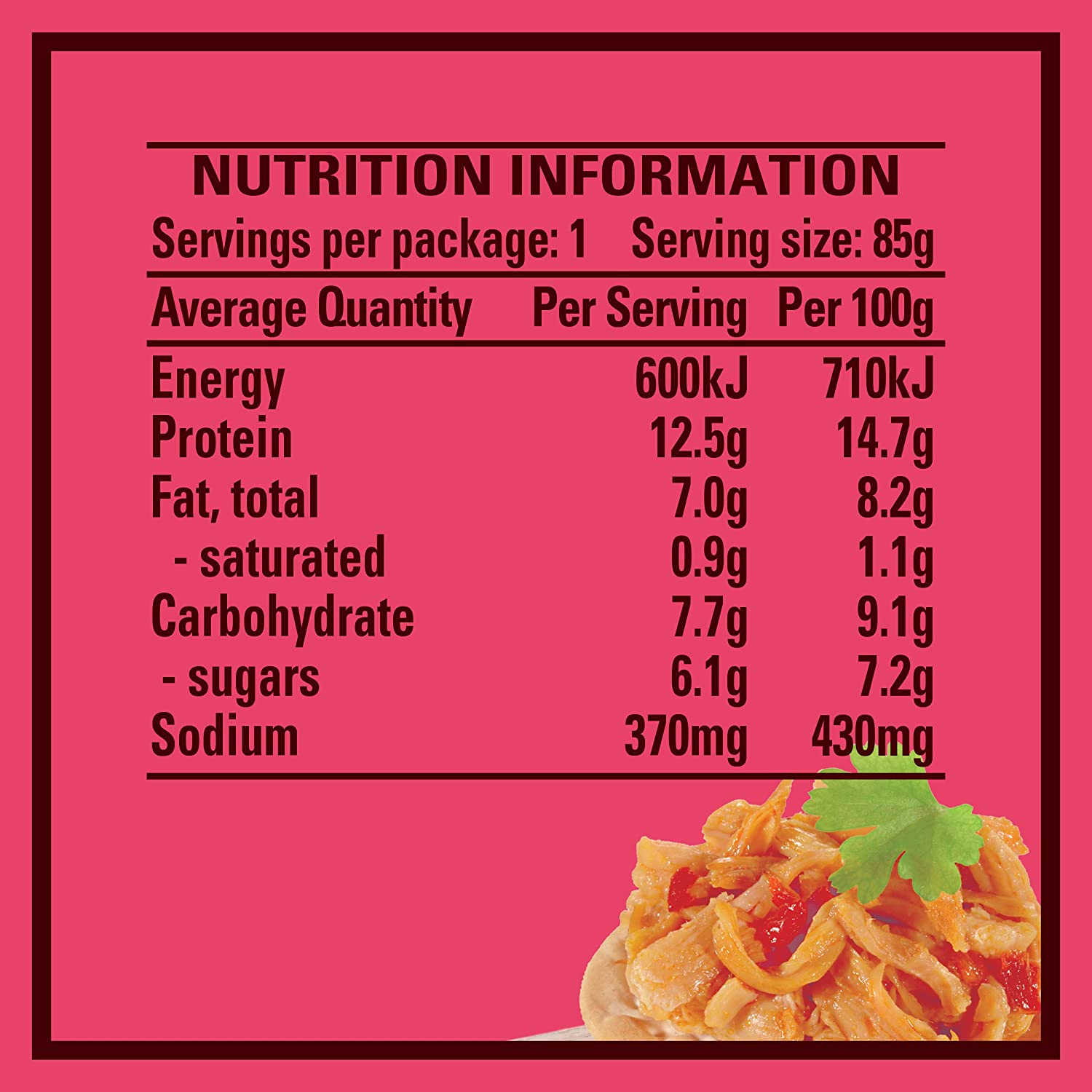 Heinz Shredded Sweet Chilli Chicken Canned Meat Catering Bulk Tin 85G (Pack of 12) image number 3