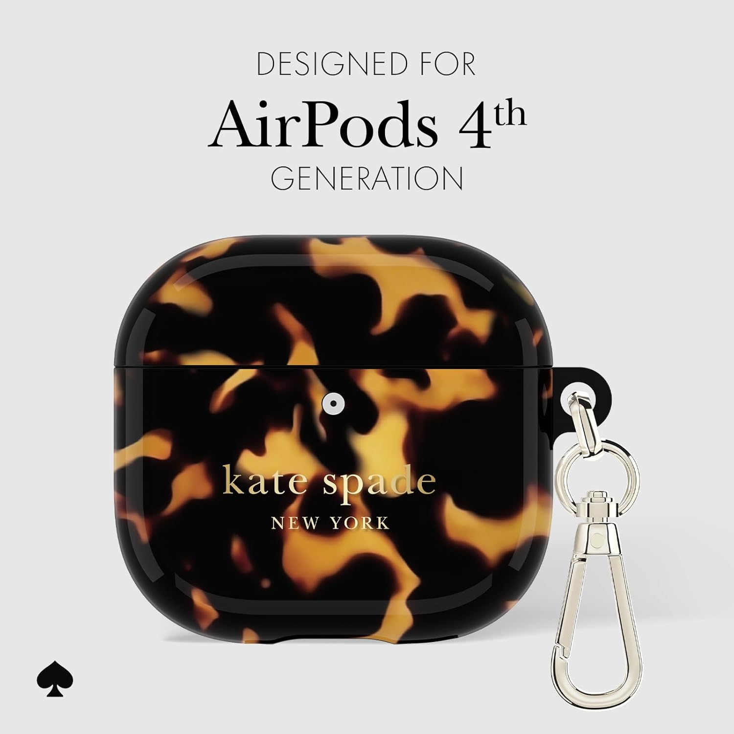 Kate Spade New York Airpods 4 Protective Case with Keychain Ring - Transparent Tortoise, Compatible with Airpods 4Th Generation image number 7