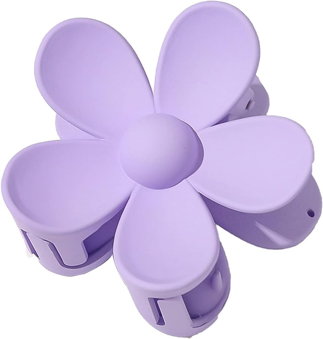 1 X Purple Flower Shaped Hair Claw Clamp Plastic Hair Claw Clamp Anti-Scratch Odor Useful Hold Firm image number 6