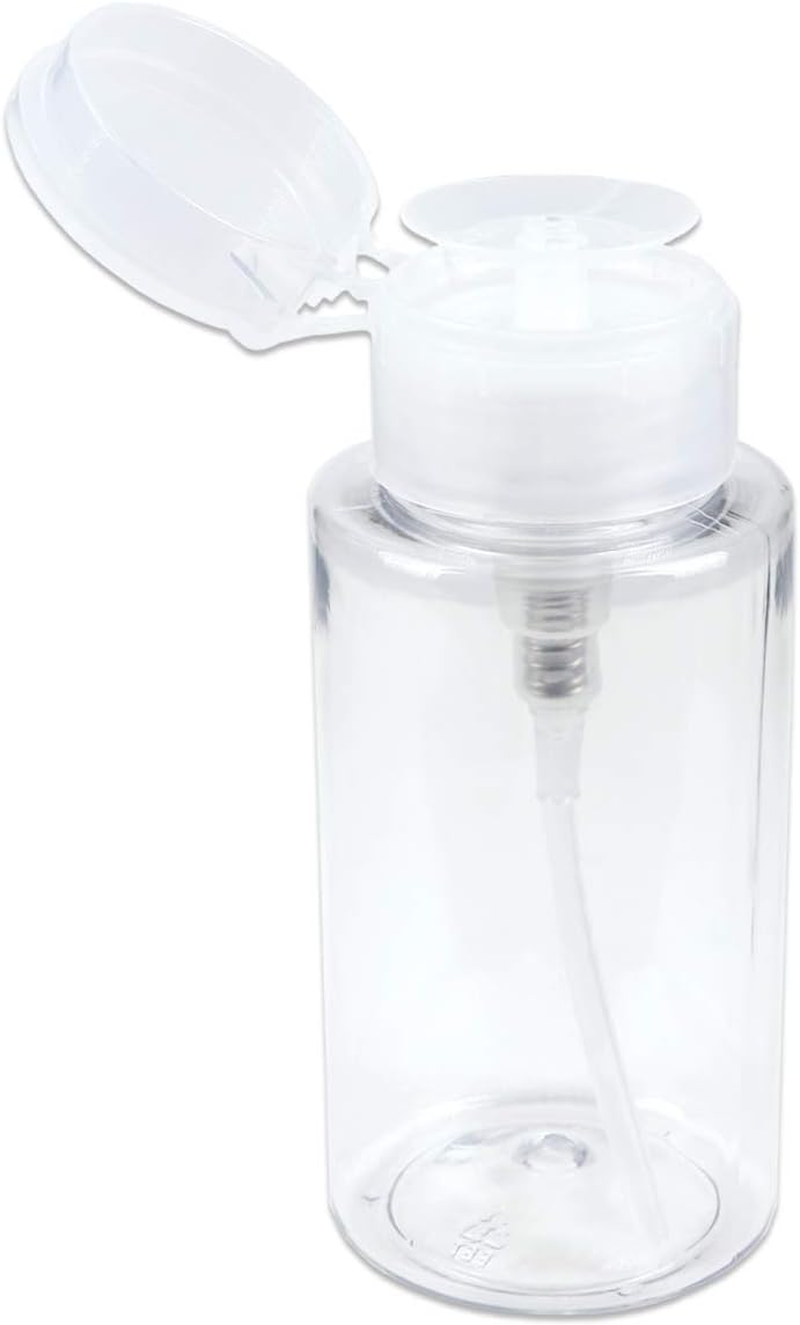 PANA Professional No Wording Labeled Push down Liquid Pumping Bottle Dispenser (7 Oz, CLEAR)