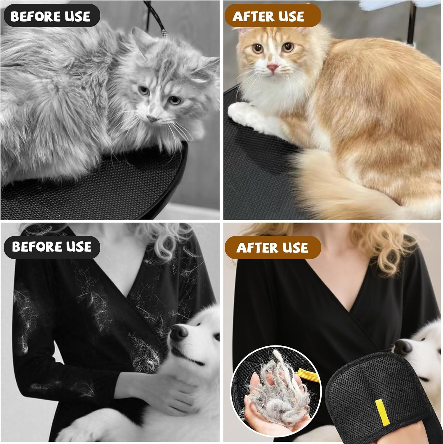 Pack of 2 Electrostatic Hair Removal Gloves 2025 Pet Hair Remover Gloves, Reusable Fur Magnetic Glove for Dogs, Cats, Cleaning Hair Removal and Beauty Purposes image number 4