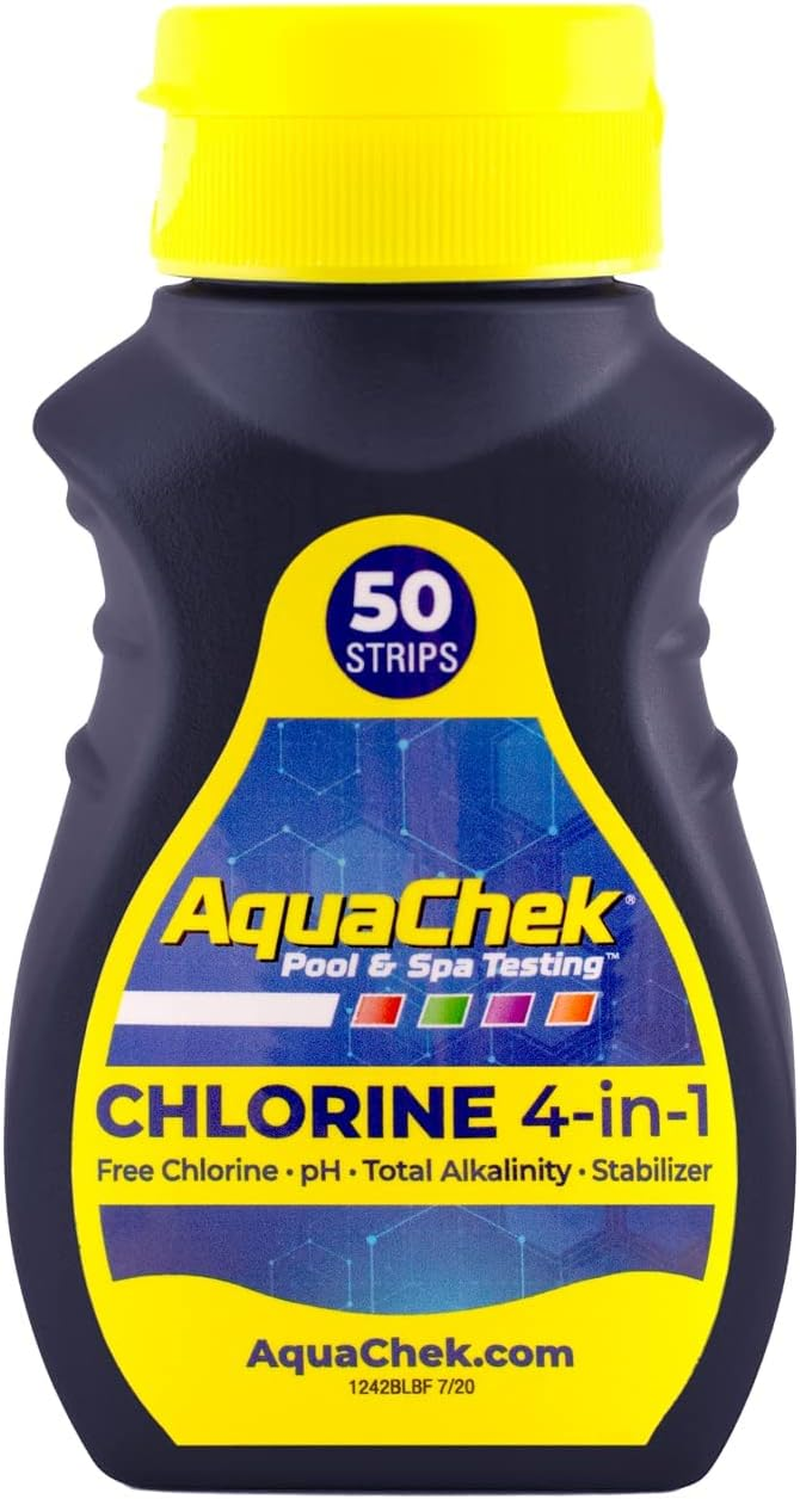 Aquachek Yellow 4-Way Pool and Spa Test Strips - 50 Yellow Test Strips - Swimming Pool Test Strips for Ph, Free Chlorine, Total Alkalinity, and Cyanuric Acid - Quick and Accurate Results - Testing Kit image number 2