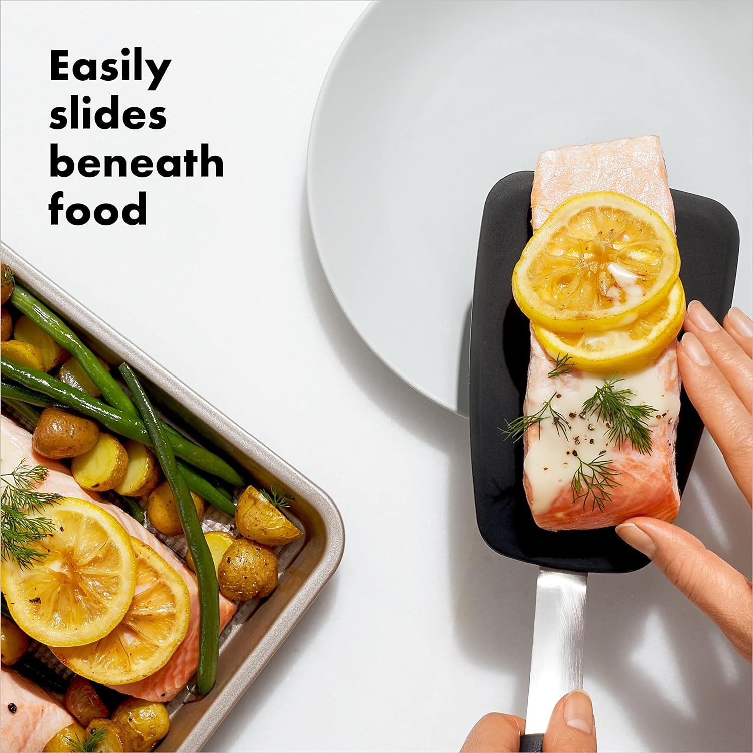 OXO Silicone Flexible Large Turner/Spatula, Black image number 3