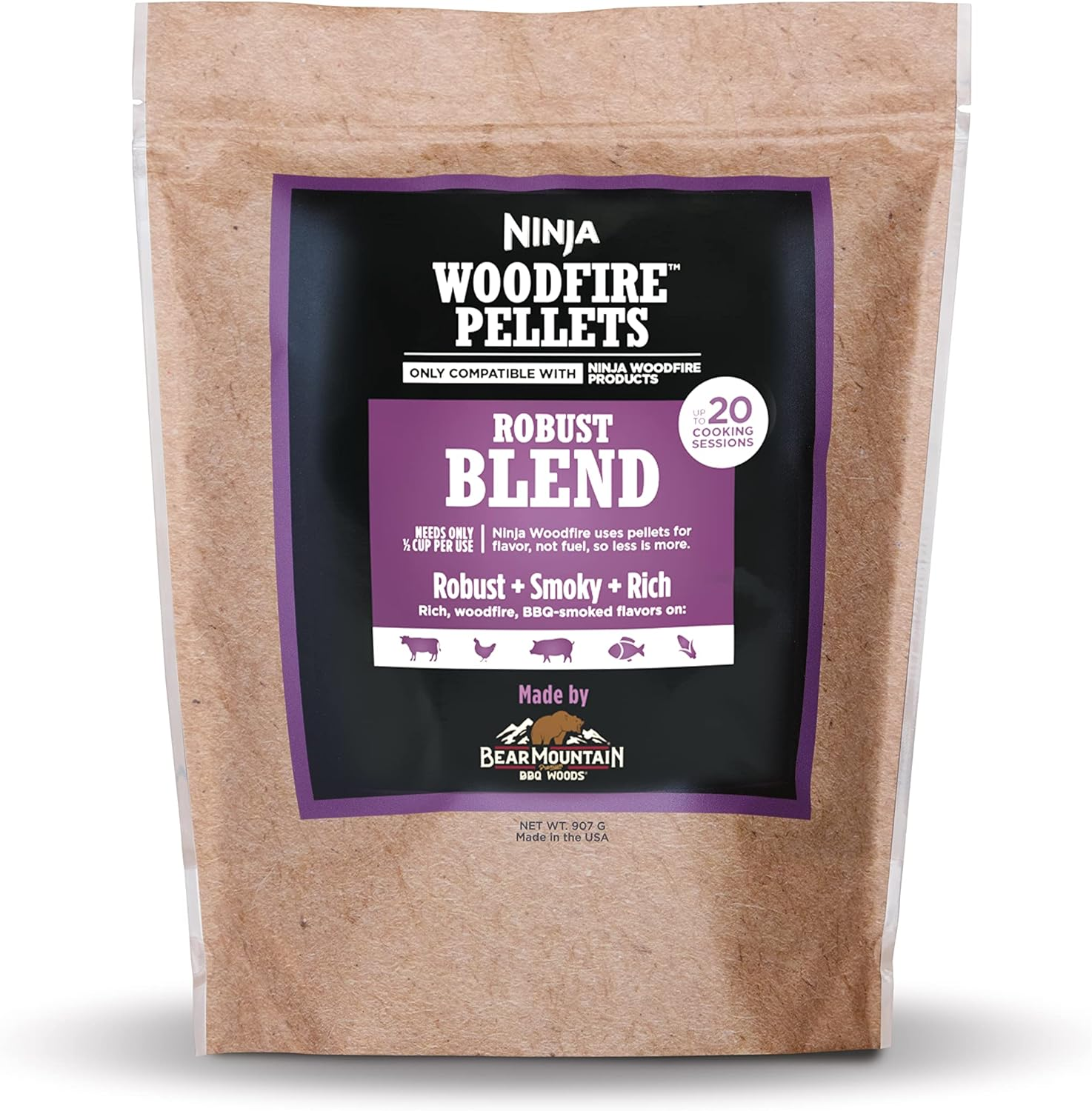 Ninja Robust Blend Woodfire Pellets, 900 G image number 2