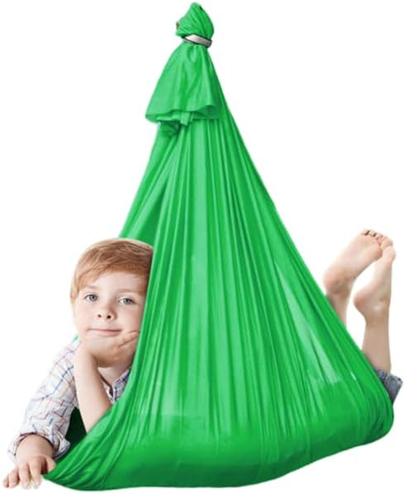 Indoor Therapy Swing W/More Special Needs, Cuddle Hammock Ideal for Autism, ADHD, Aspergers and Sensory Integration Snuggle Swing Hammocks (Green)