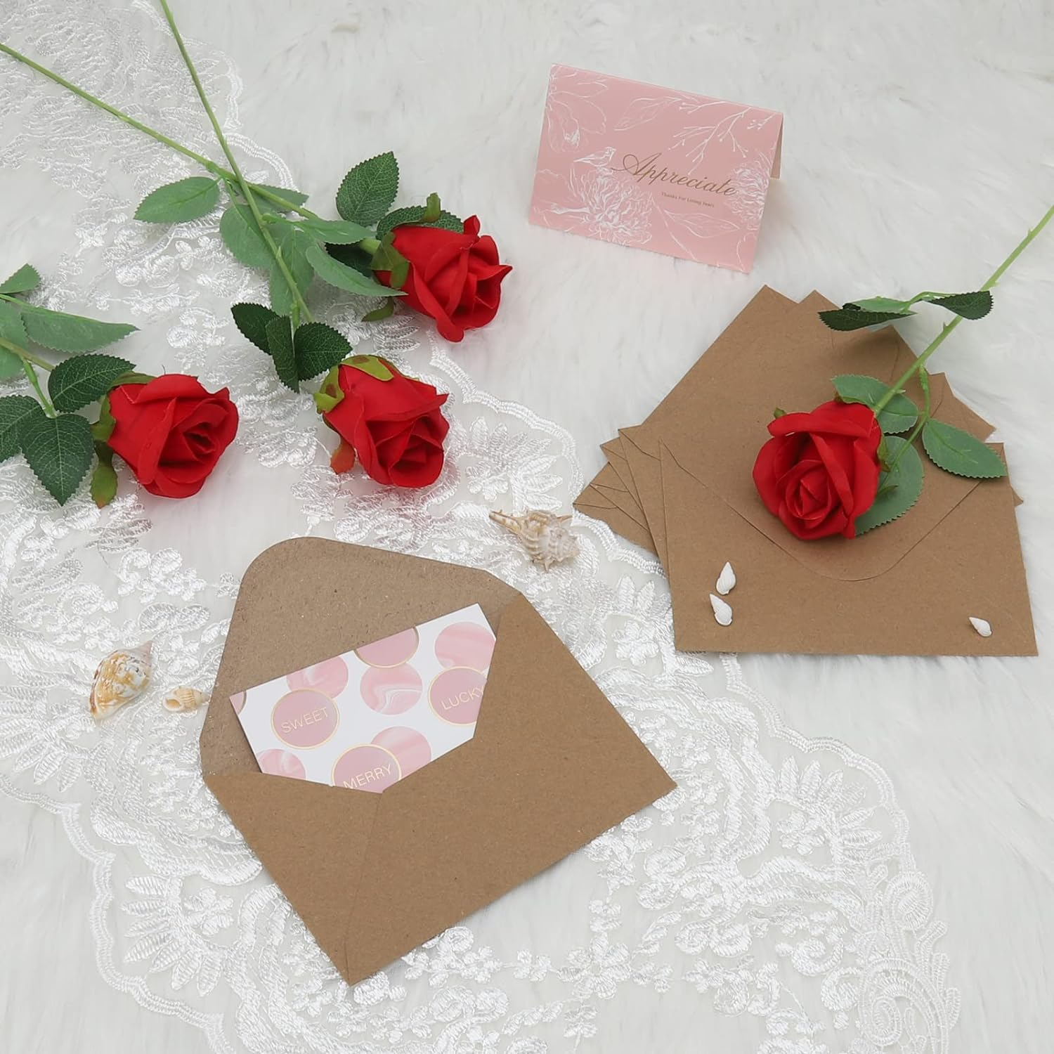 100 Pack Kraft 4X6 Envelopes, Contour Flap A4 Envelopes for Engagement Invites, Weddings Invitation, Announcements, Baby Shower, Perfect for RSVP Card 120Gsm, 4.5 X 6.4 Inches - 100% Recycled - Kraft-100 image number 2