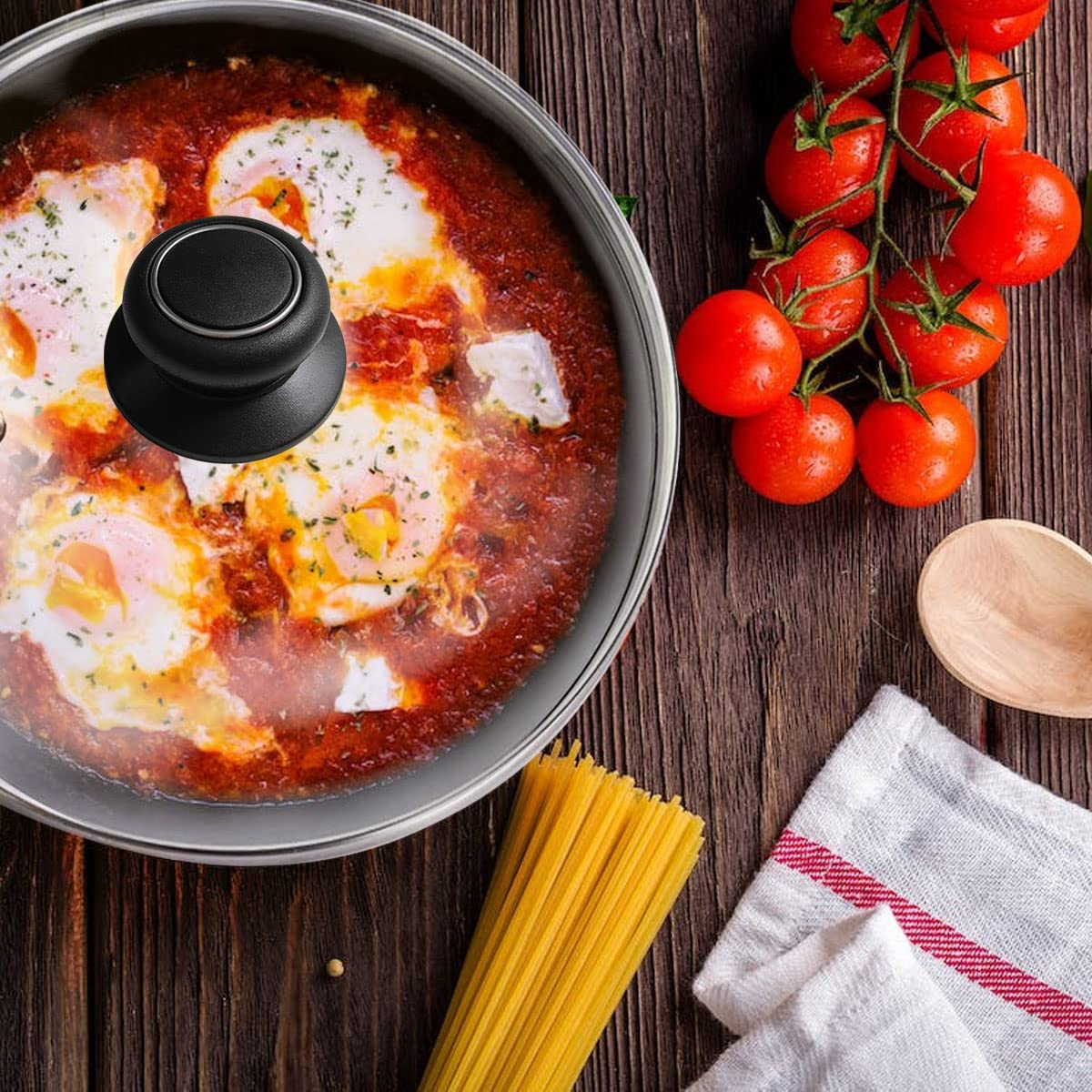 1 Pack Pot Lid Replacement Top Knob - Heat Resistant, Black - 4 Pack image number 6