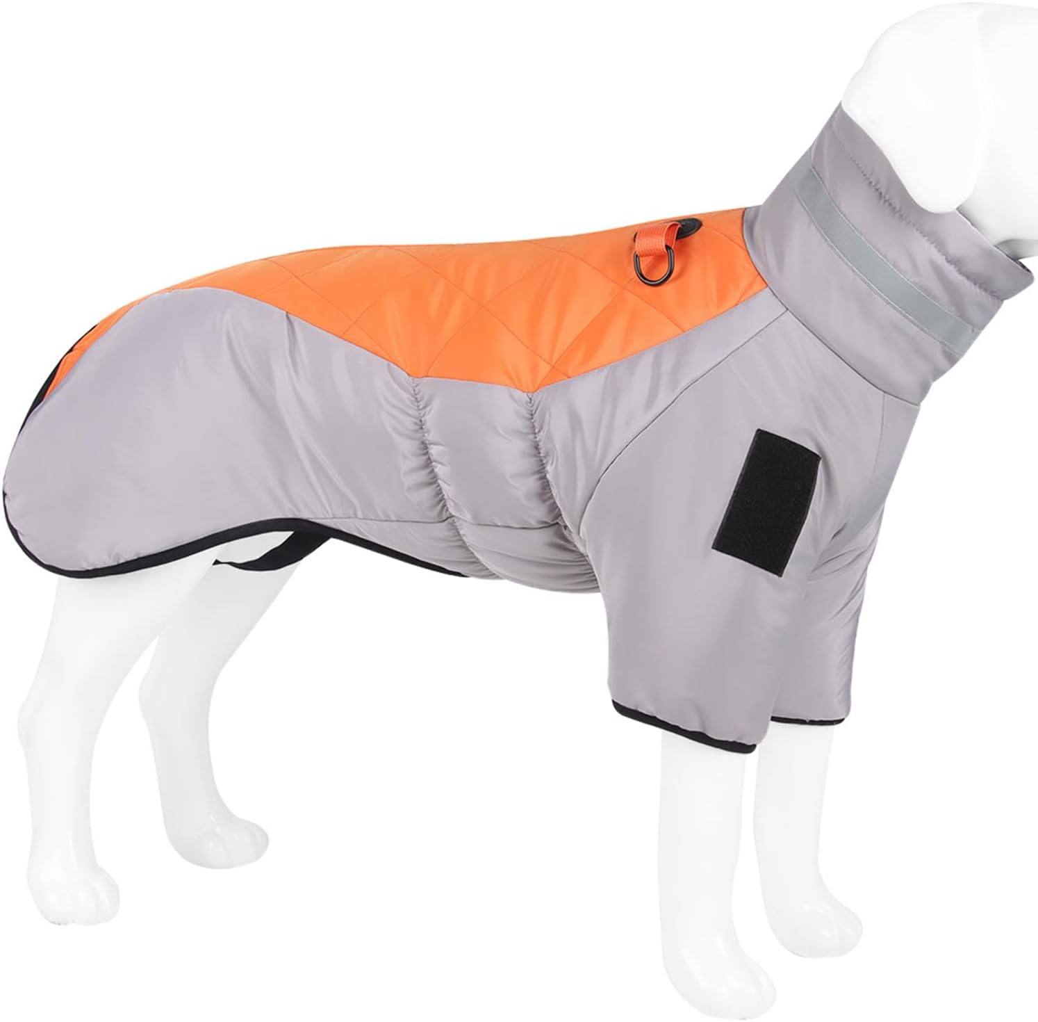 Dog Raincoat - Waterproof Dog Coat (Grey + Orange, S)