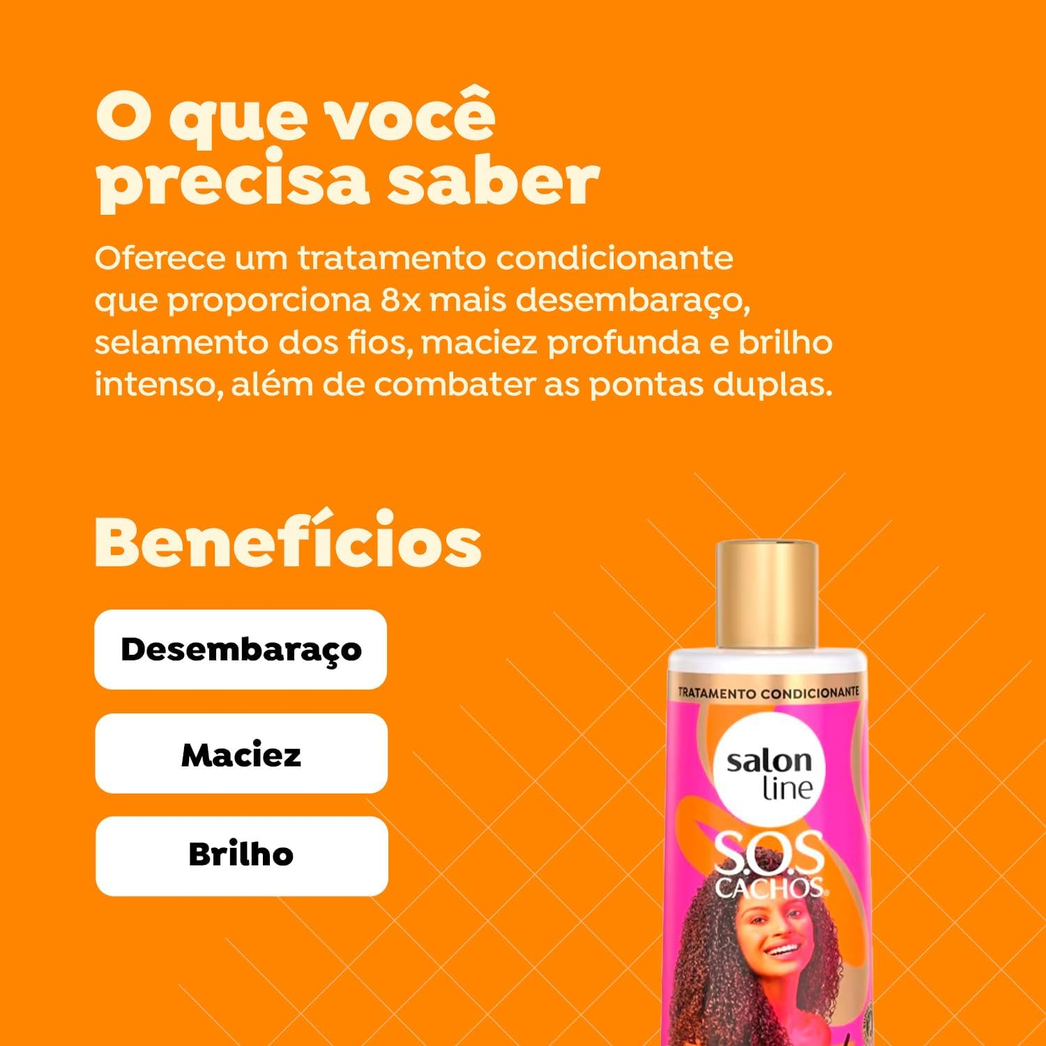 Salon Line - Linha SOS Cachos (De Repente Pronta) - Condicionador Ultra Gloss 500 Ml - (SOS Curls (Suddenly Ready) - Ultra Gloss Conditioner 16.91 Fl Oz) image number 2