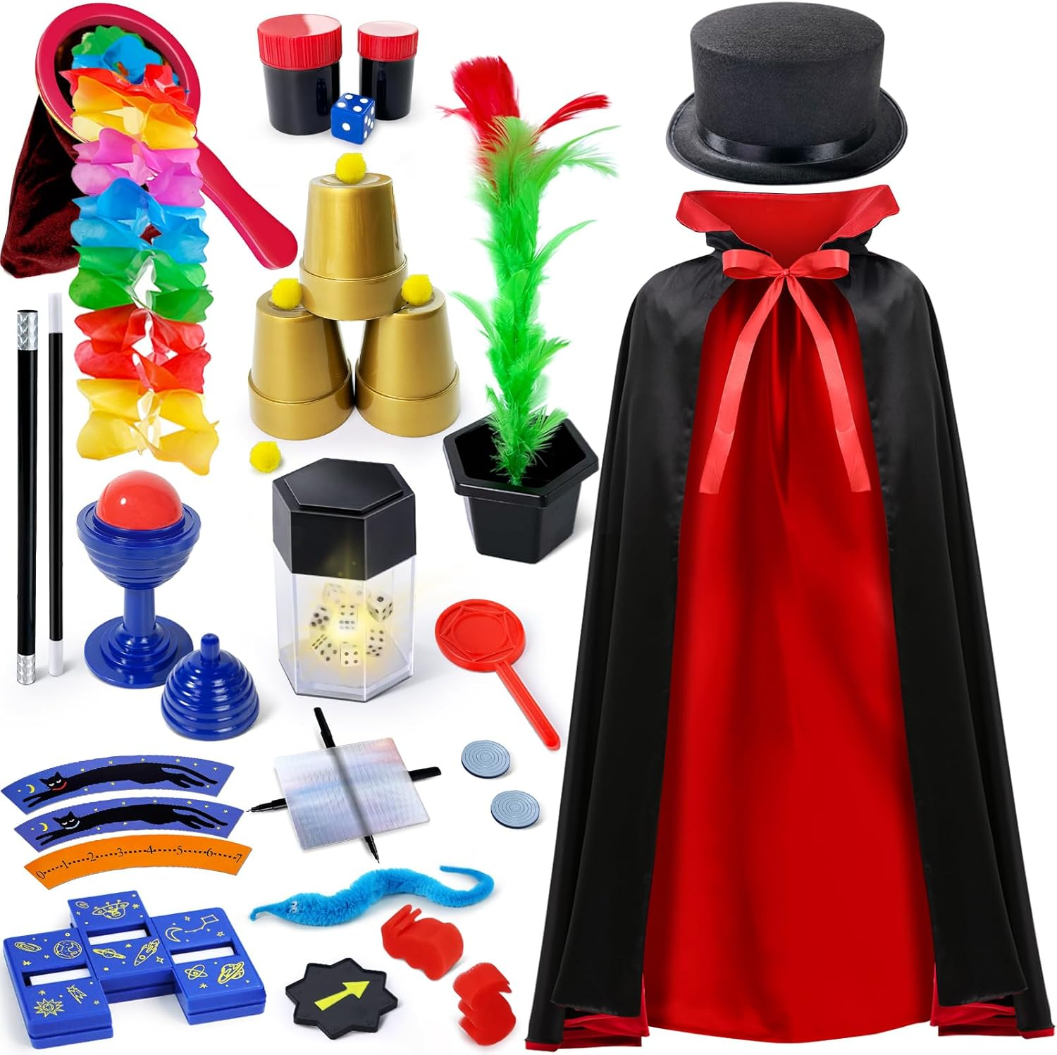 PATIFEED Kids Magic Kit, Magician Costume for Pretend Play, Magic Set with Instructions for Each Trick for Kids Ages 6 7 8 9 10 11 12 image number 6