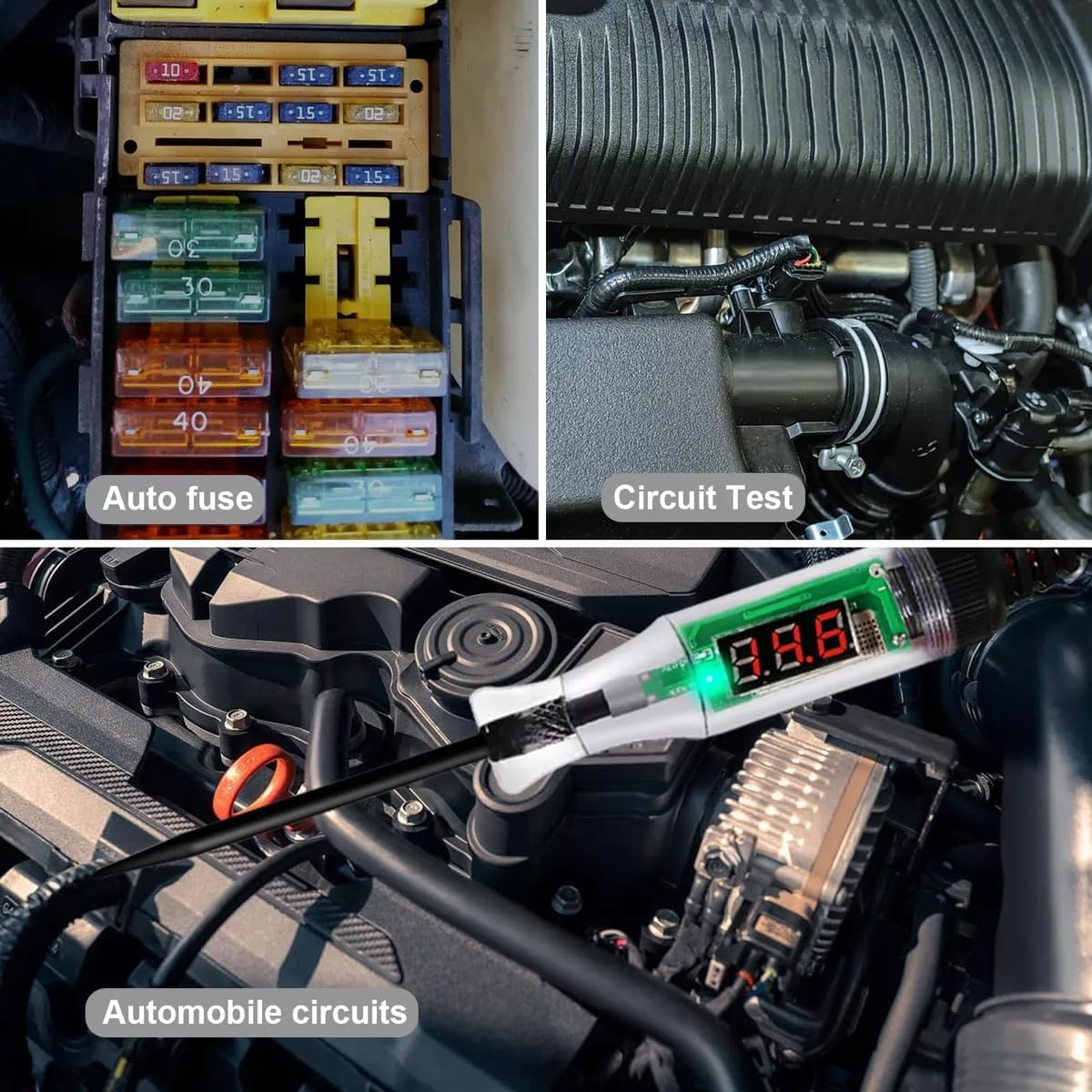 AIMALL 6-24V Digital Electric Circuit Tester, LCD Test Light Car Truck Voltage Probe Pen, Extendable Cable, 1.8-7Ft, Insulative ABS Handle image number 3