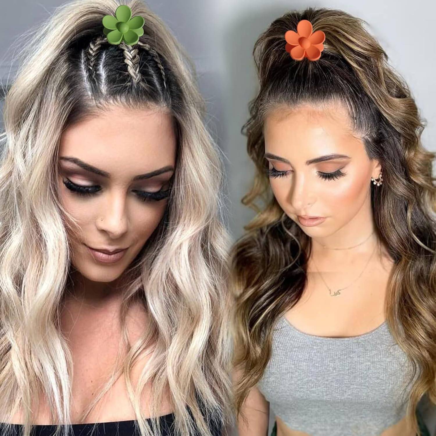 Rabbfit Pack of 10 Small Flower Hair Clips for Women, Girls and Kids - Non-Slip Hair Accessories for Thin/Medium Hair (10 Colors) image number 6