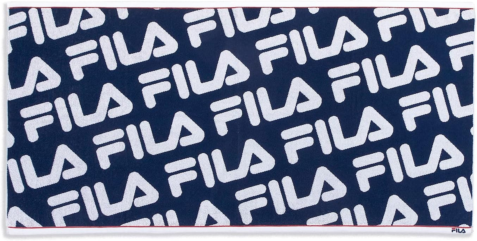 FILA 49-0104280 All-Over Pattern Body Towel, Navy, Antibacterial, Odor Resistant, Ag Fresh, Clean, 100% Cotton, Fluffy, Approx. 55.1 X 27.6 Inches (140 X 70 Cm)
