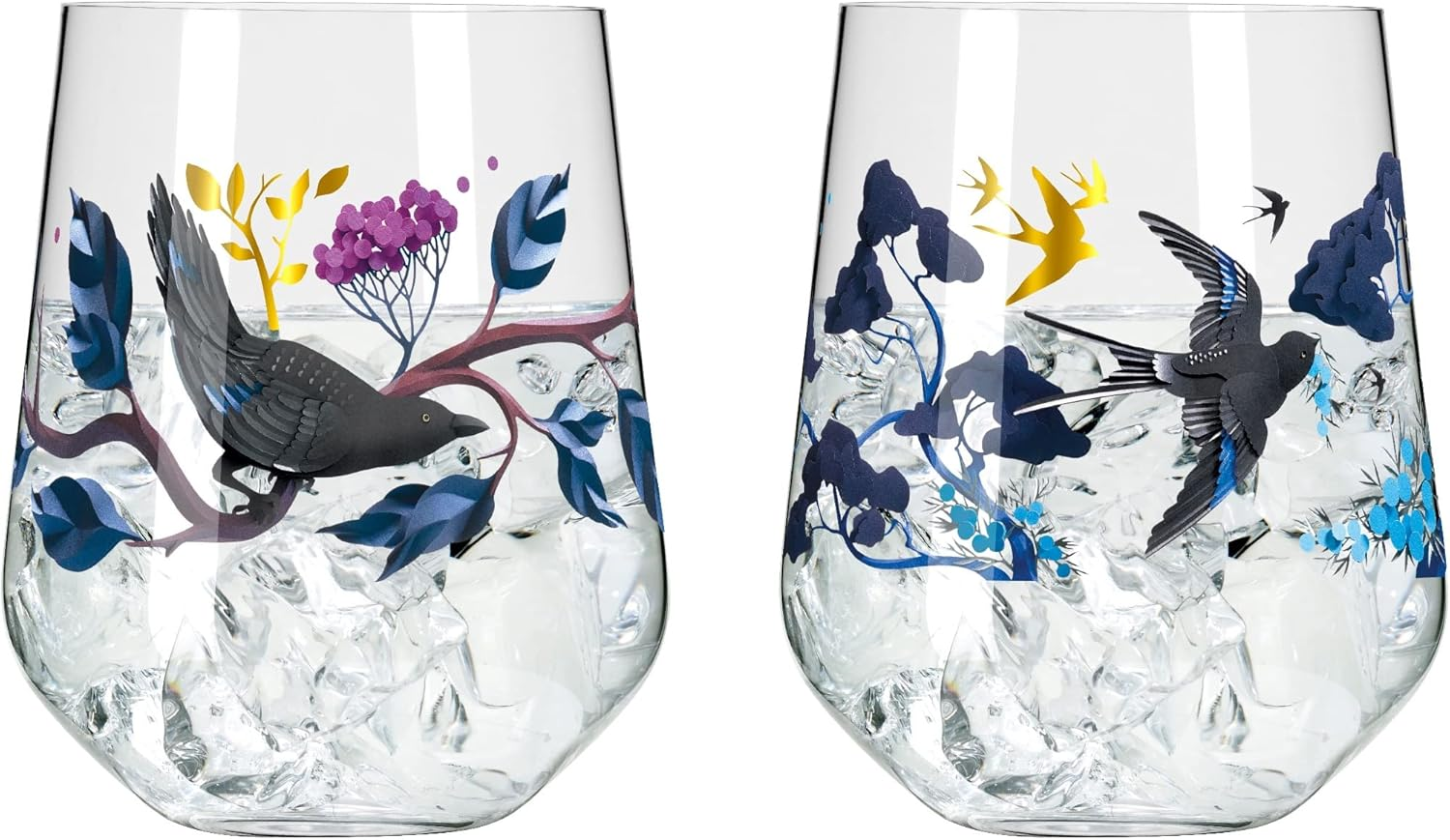 RITZENHOFF Botanic Glamour No. 1 3801002 Gin Glass Set of 2 Tumblers with Paper Worlds 700 Ml Made in Germany image number 1