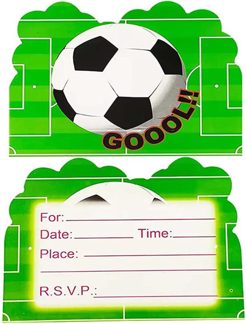 30Pcs Soccer Birthday Party Invitations, Sports Themed Party Invitation Cards, Soccer Theme Party Decorations Supplies, Birthday Football Theme Party Blank Invitations for Kids or Adults image number 1