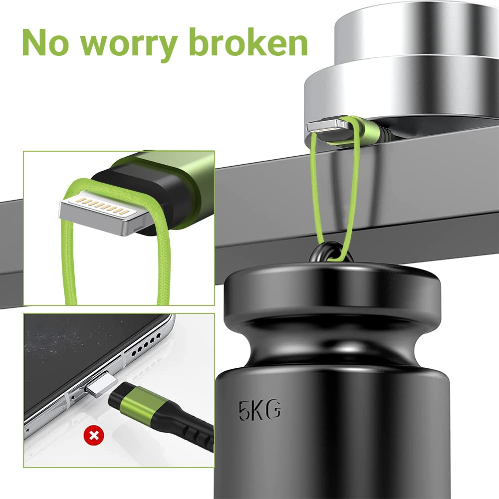 Boreguse 15W USB to Lightning Cable USB Iphone Cable, [3Pack 1M/1M/2M] Iphone Charge Cable, Nylon Braided Lightning Cable, [Mfi Certified] Iphone Cable Compatible for Iphone/Ipad/Ipod image number 4