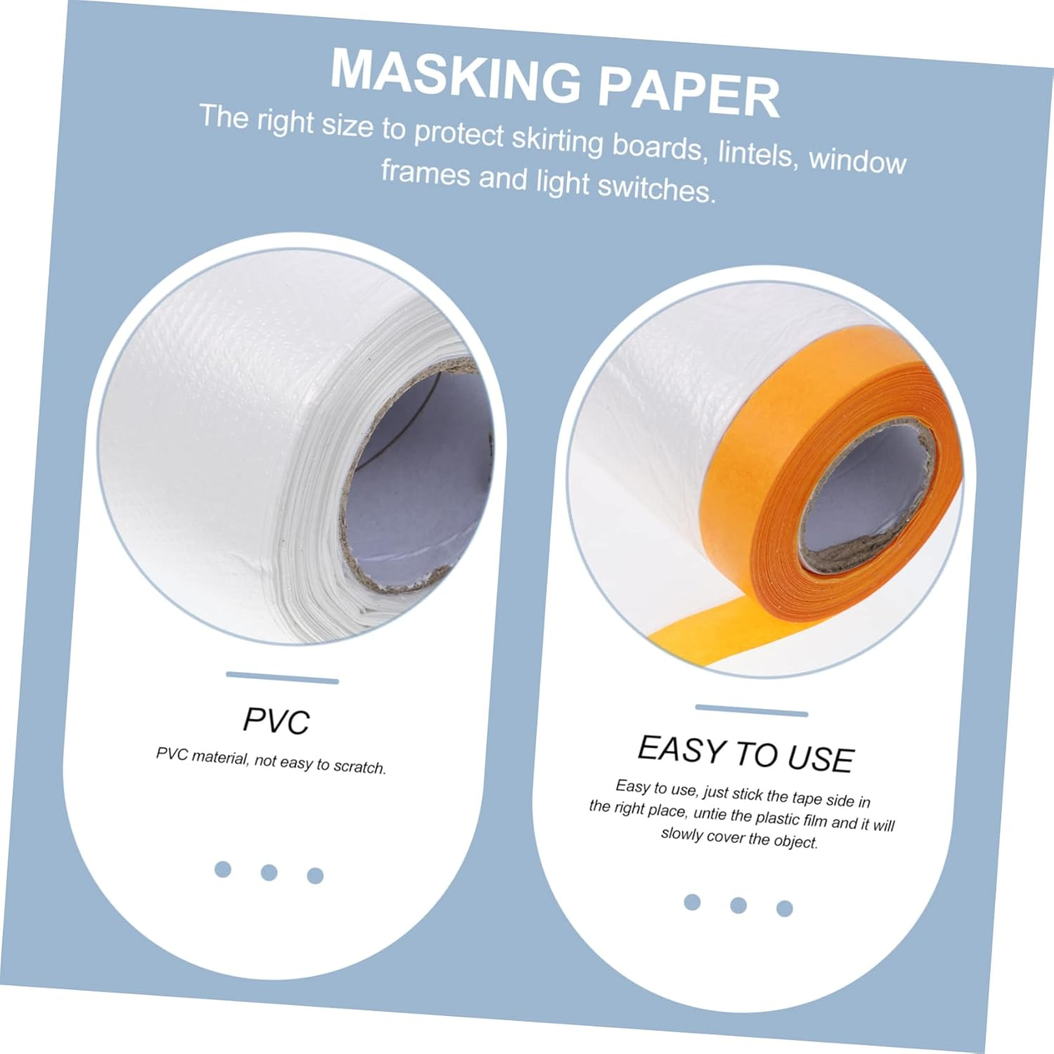 ARTIBETTER 3Rolls Masking Paper for Auto Body Painting Meters for Car Spraying and Furniture Protection image number 2