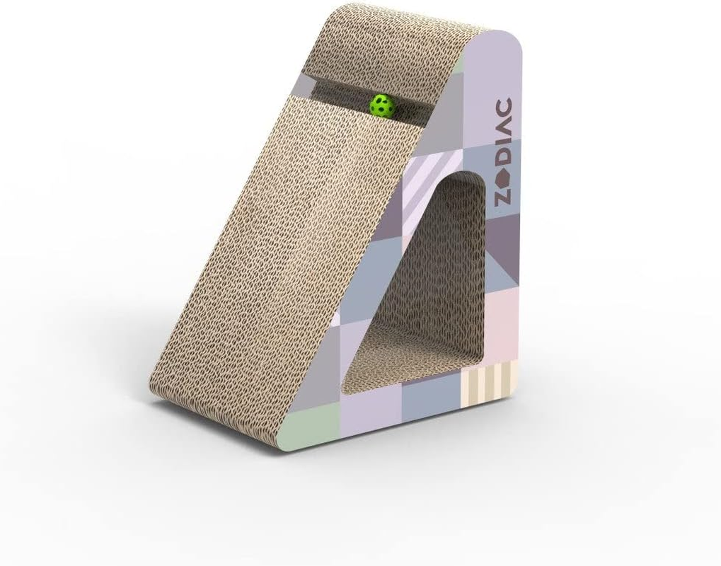 Zodiac Triangle Cat Scratcher, Grey/Purple image number 1