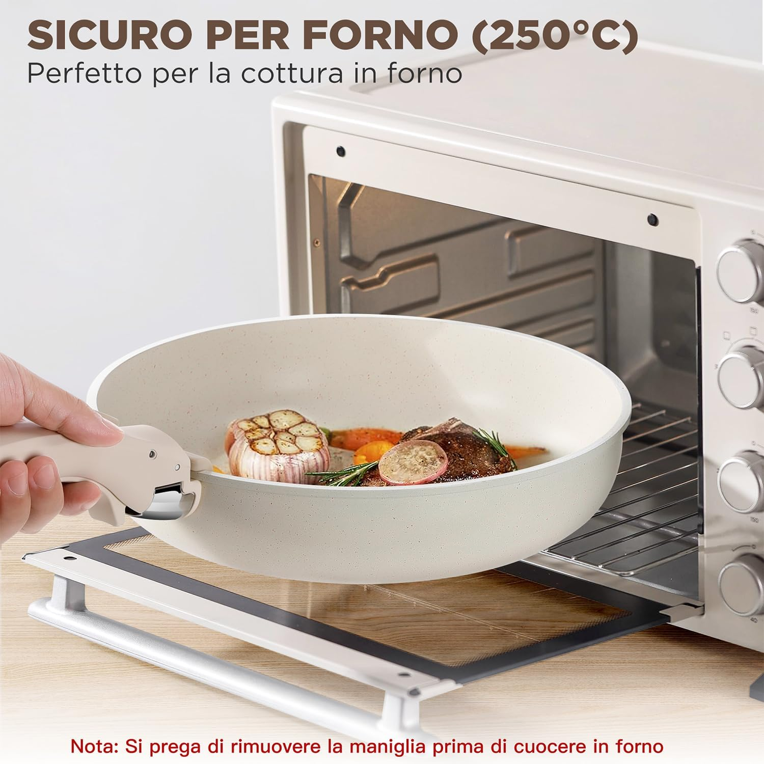 IPOW Pots and Pans Set Non Stick, 15PCS Cookware with Frying Pans & Saucepan, Detachable Handle and Cooking Utensils Set, Oven Safe, Space Saving image number 2