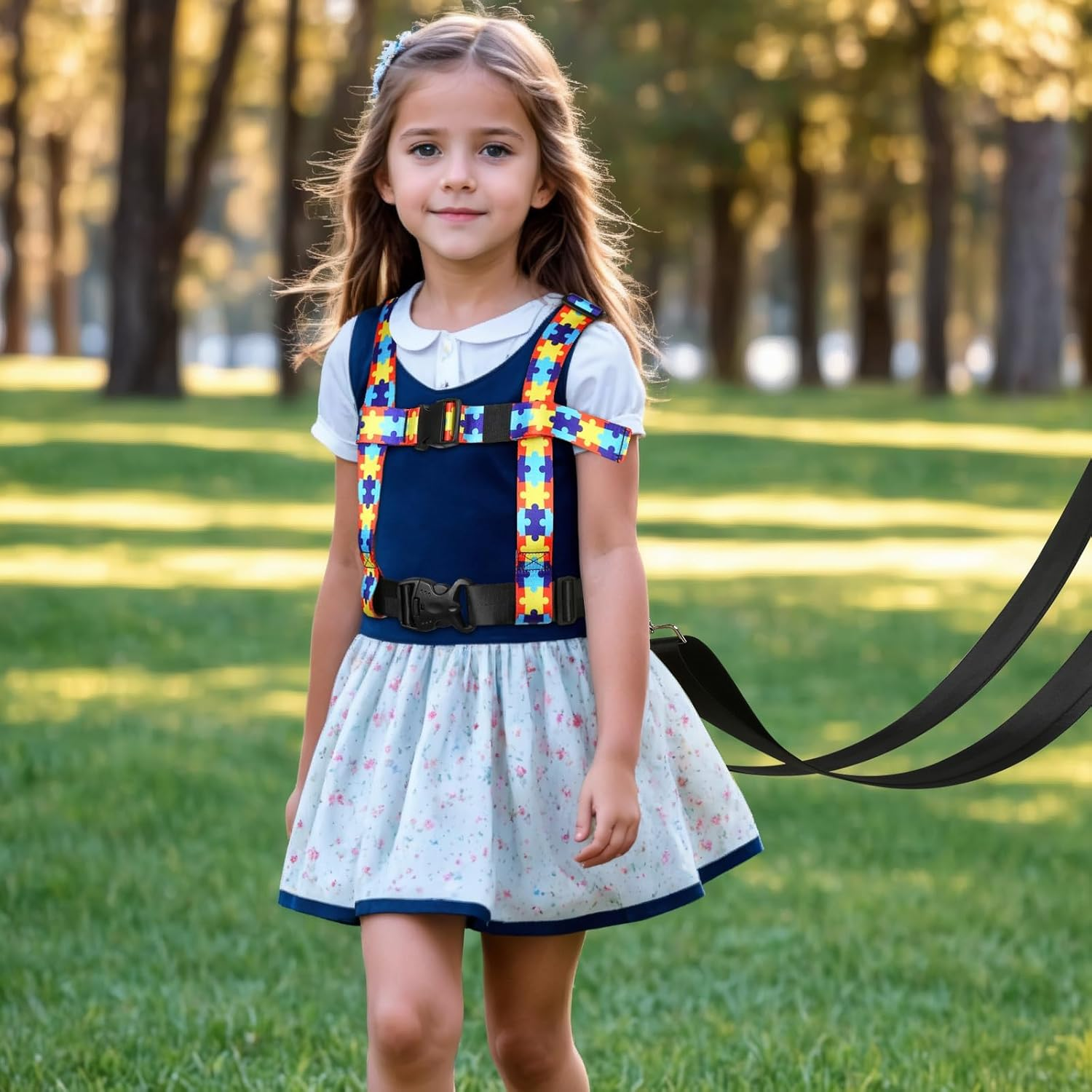 HOOMTREE Safety Harness Leash for Special Needs Child Aged 3-12 Years Fully Ajustable, Sturdy Walking Harness for Older Children with Grab Handle, Keeping Active ADHD/ASD Autism Kids Safe in Public image number 4