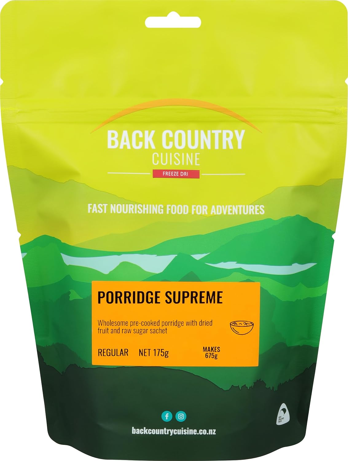 Back Country Cuisine Porridge Supreme 2-Serve 175G Freeze-Dried Meal image number 1