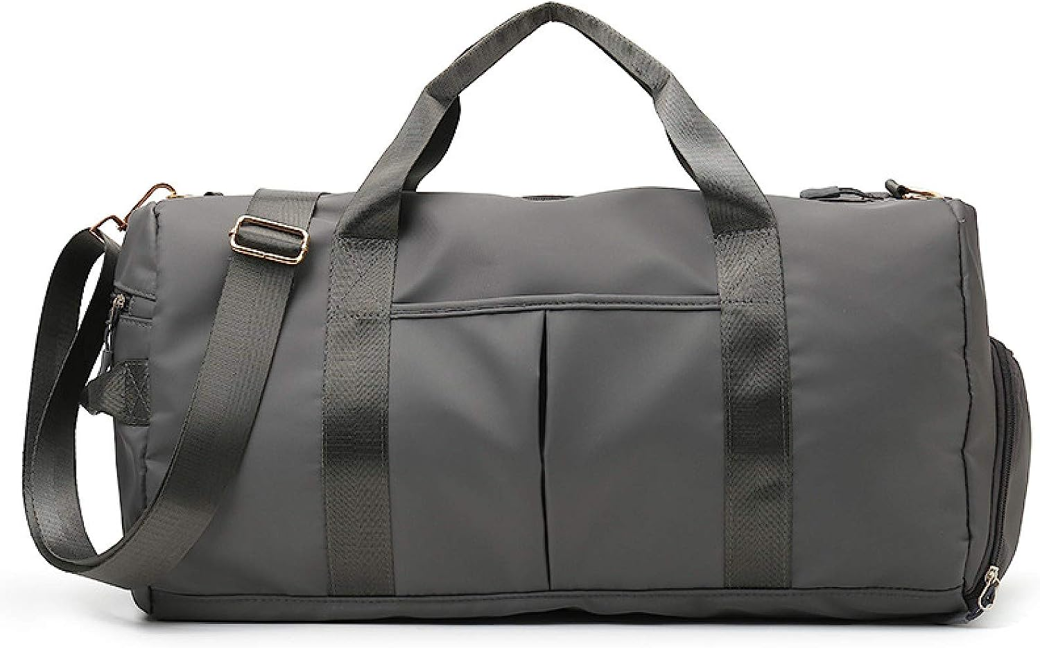 Sports Travel Duffel Bag with Wet Pocket & Shoes Compartment Water Resistant Luggage Packable Weekender Bag for Women and Men Gray 20-35L - Beige image number 3