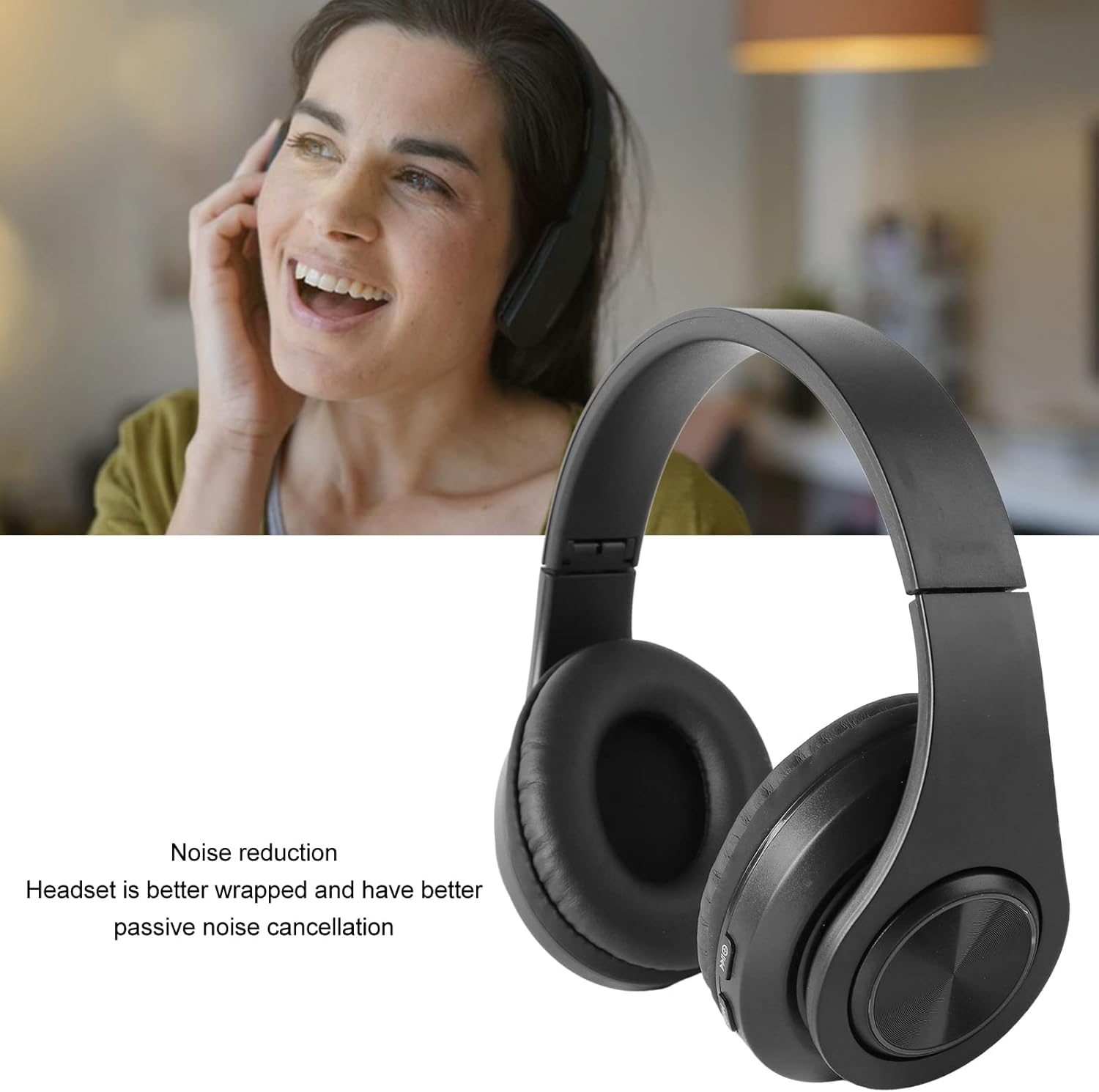 Active Noise Cancelling Headphones, Wireless Bluetooth Headphones, Stereo Sound Noise Reduction, Portable Foldable Bluetooth Headphones for Sports, image number 3