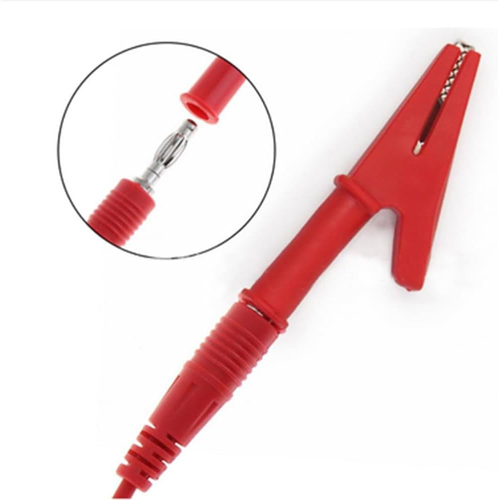 Leanockesa 10Pcs Insulated Alligator Clips with 4Mm Banana Jack, 30A Copper Test Clamps for Electrical Testing, Labs Full Insulated Crocodile Clips Wire Connectors image number 2