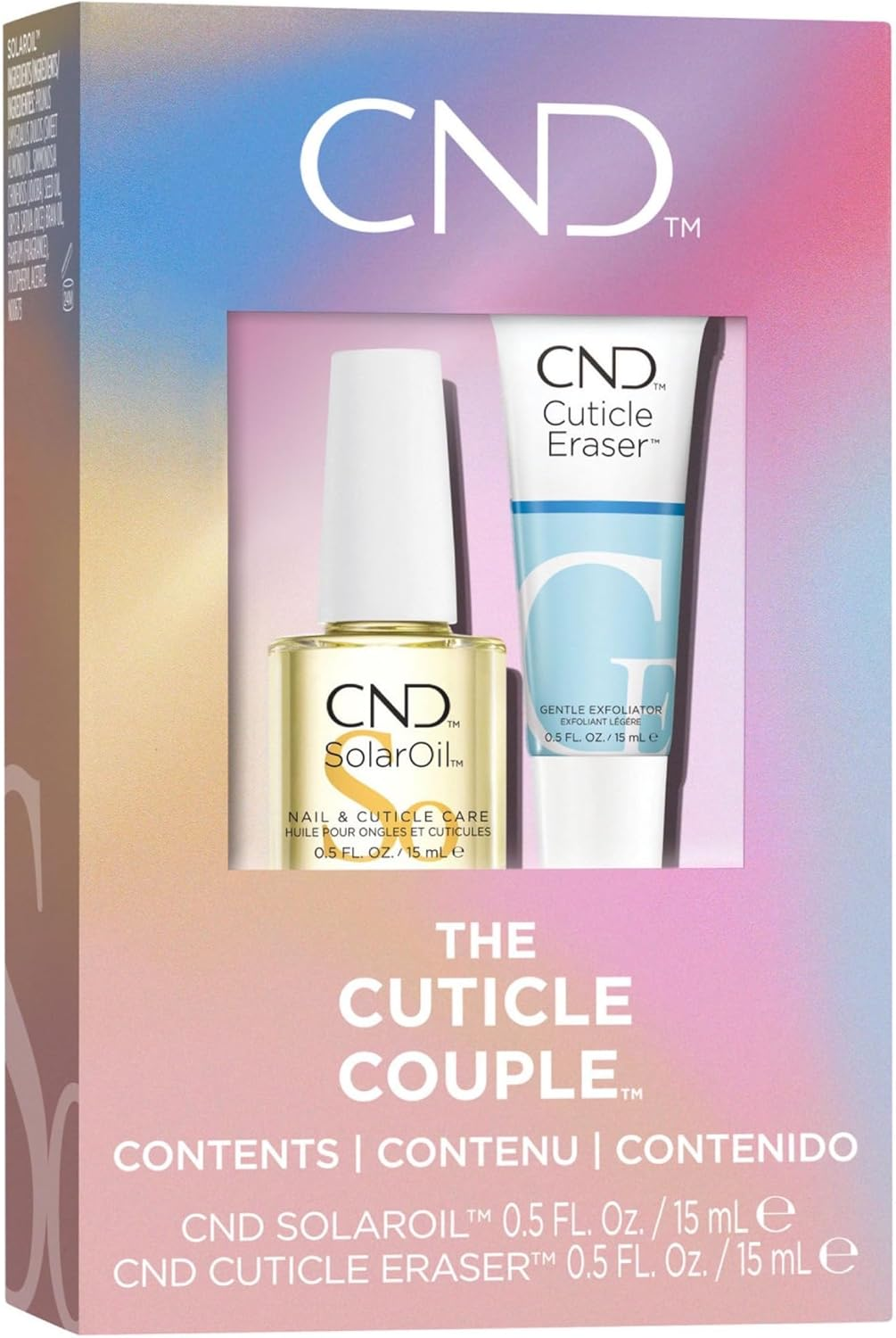 CND Cuticle Couple, Solaroil + Cuticle Eraser, Natural Blend Oils, Moisturizes and Conditions Skin, Gentle Exfoliator, 0.5 Fl Oz. image number 4