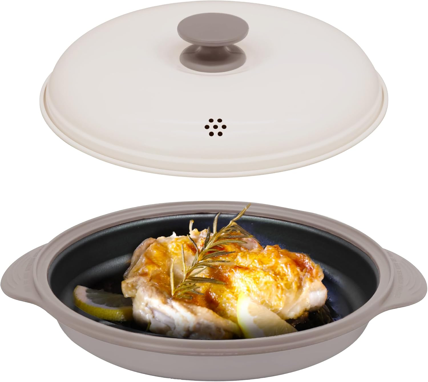 CB Japan Microwave Cookware, Grilled in the Stove (Saute, Boil, Bake, Boil, Steam, Cook), Dishwasher Safe, Recipe Included, Microwave Grill Circle, Copan image number 6