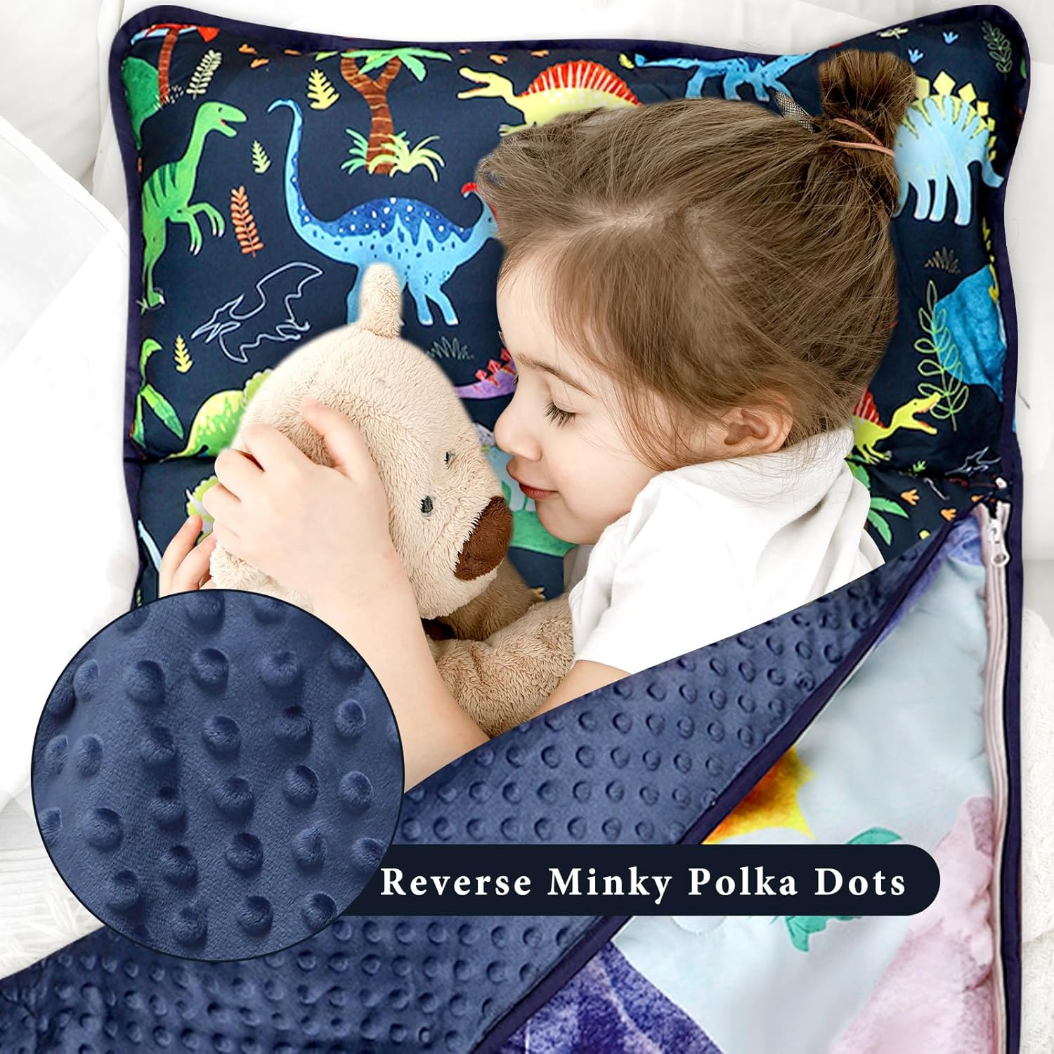 Toddler Nap Mat for Preschool, Thicken Kids Sleeping Mats with Removable Pillow and Blanket for Boys Girls, 140 X 60 Cm Extra Large Daycare Nap Mat(Dinosaur) image number 3