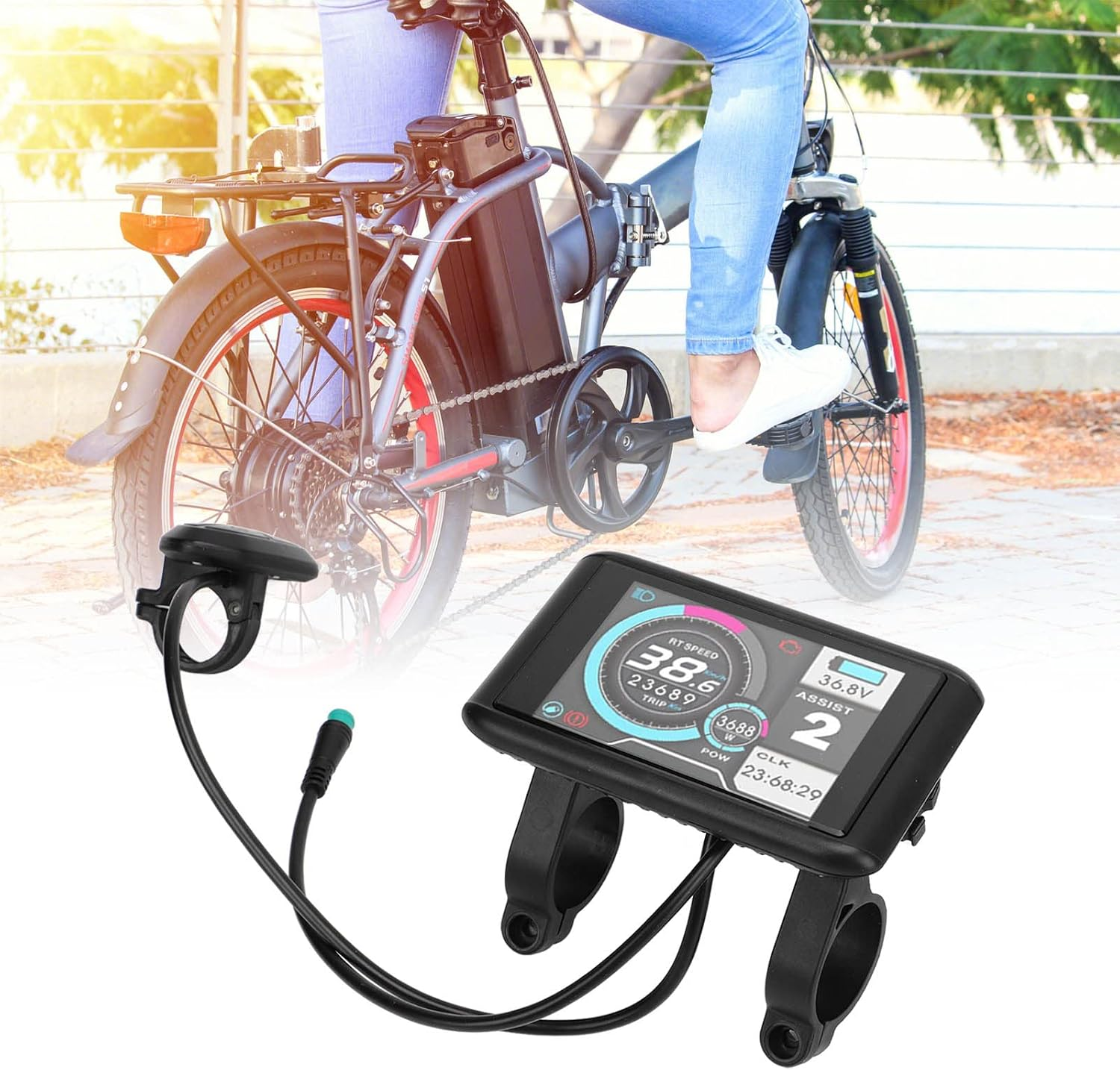 Electric Bike Panel, UKC1 Color ABS Material LCD Display with Water Proof Connector, Suitable for Electric Bike Scooter image number 3