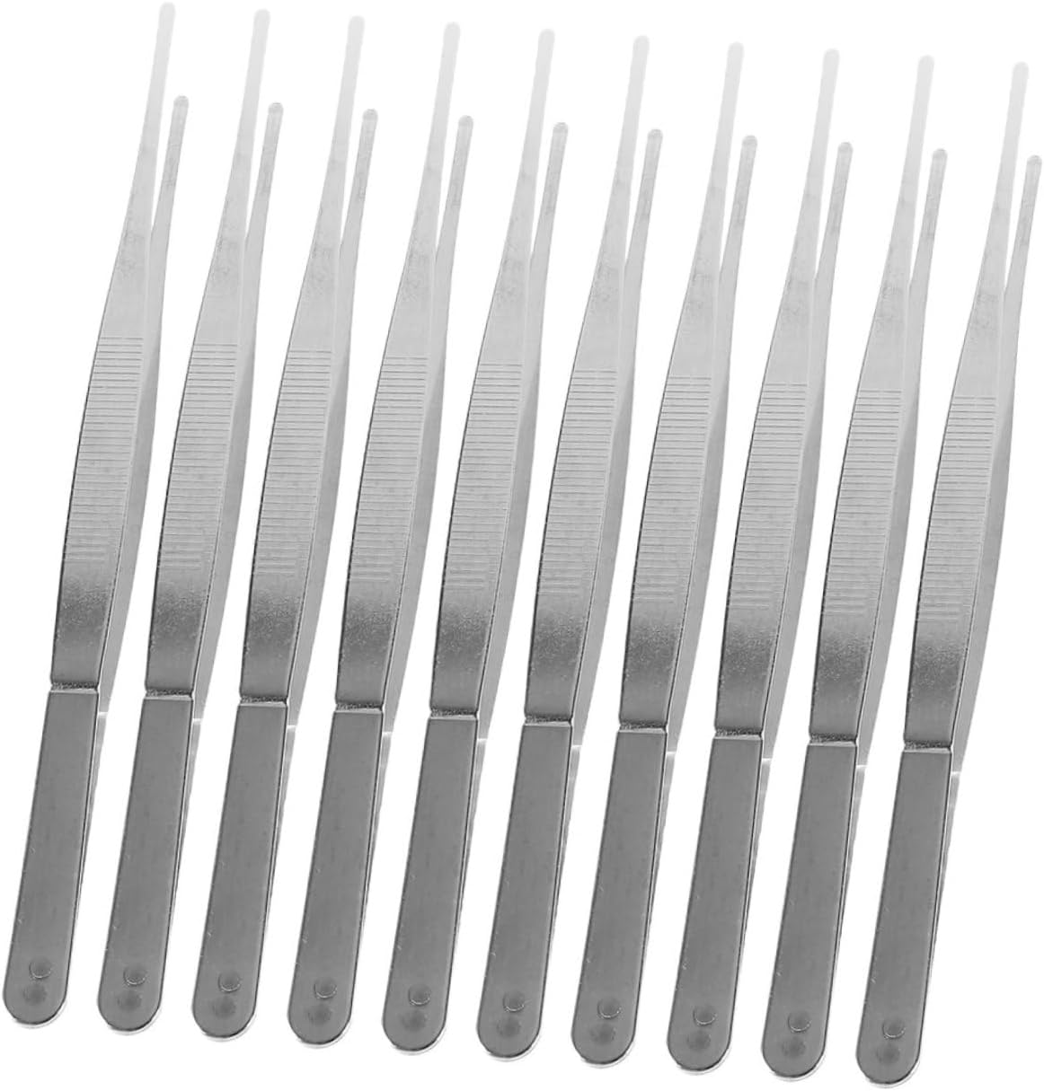 BESPORTBLE 10Pcs Gardening Tweezer Set Serrated Tip 18Cm Long Plant Tweezers for Bonsai Craft and Garden Use Portable Household Garden Tool image number 1