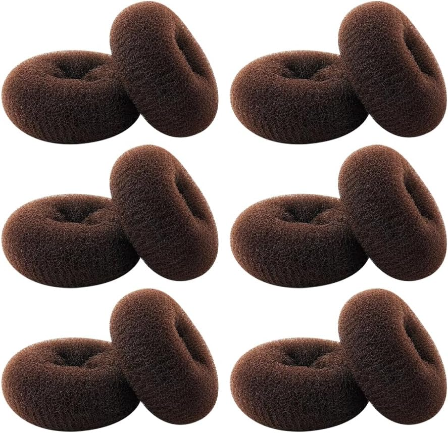 JIHUOO 12 Pieces Hair Bun Maker Donut Hair Donuts for Bun Hair Bun Maker Sock Bun Hair Accessories Hair Crown Tool for Women Girls 8Cm image number 2