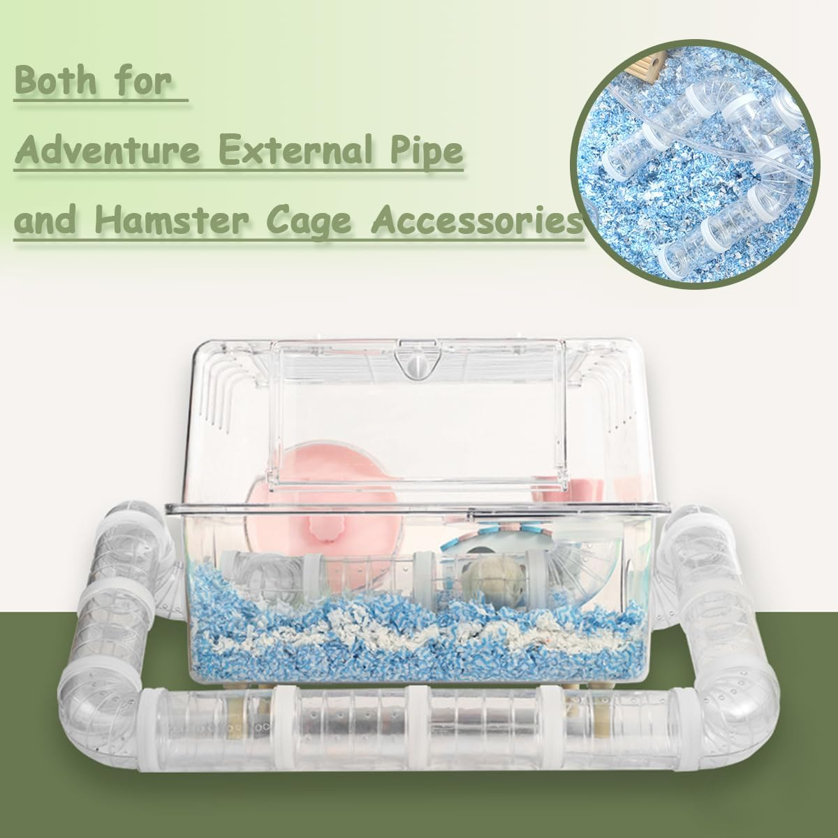 2 Hamster Tubes Kits, DIY Hamster Tunnel Adventure External Tube, Transparent Connection Rail Rat Toy Hamster Cage Accessories for Hamster Mouse Small Animals Sports Expand the Space image number 1