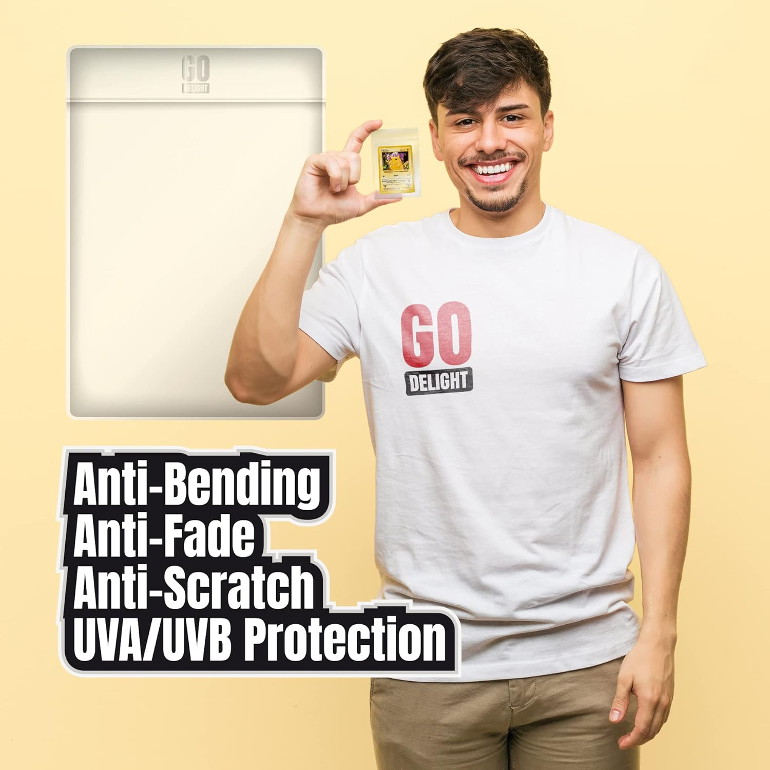 Semi Rigid Card Holders &ndash; 100 Bundle - 50 Card Holders for Trading Cards and 50 Soft Sleeves for PSA, SGC, BGS, CSG - Baseball Card Sleeves - 3-5/16" X 4-7/8" Including 1/2" Lip image number 1