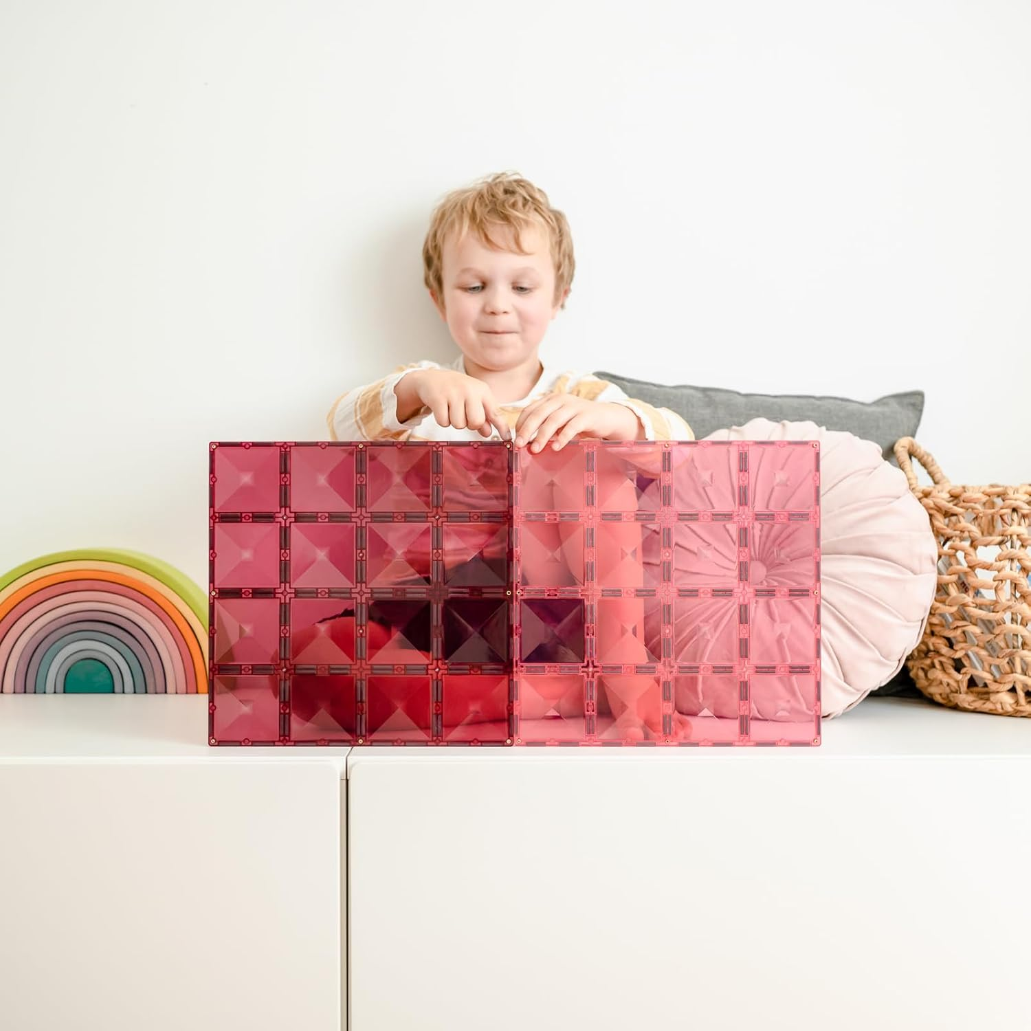 CONNETIX Pastel Base Plate Pack, Pink & Berry, 2 Pieces