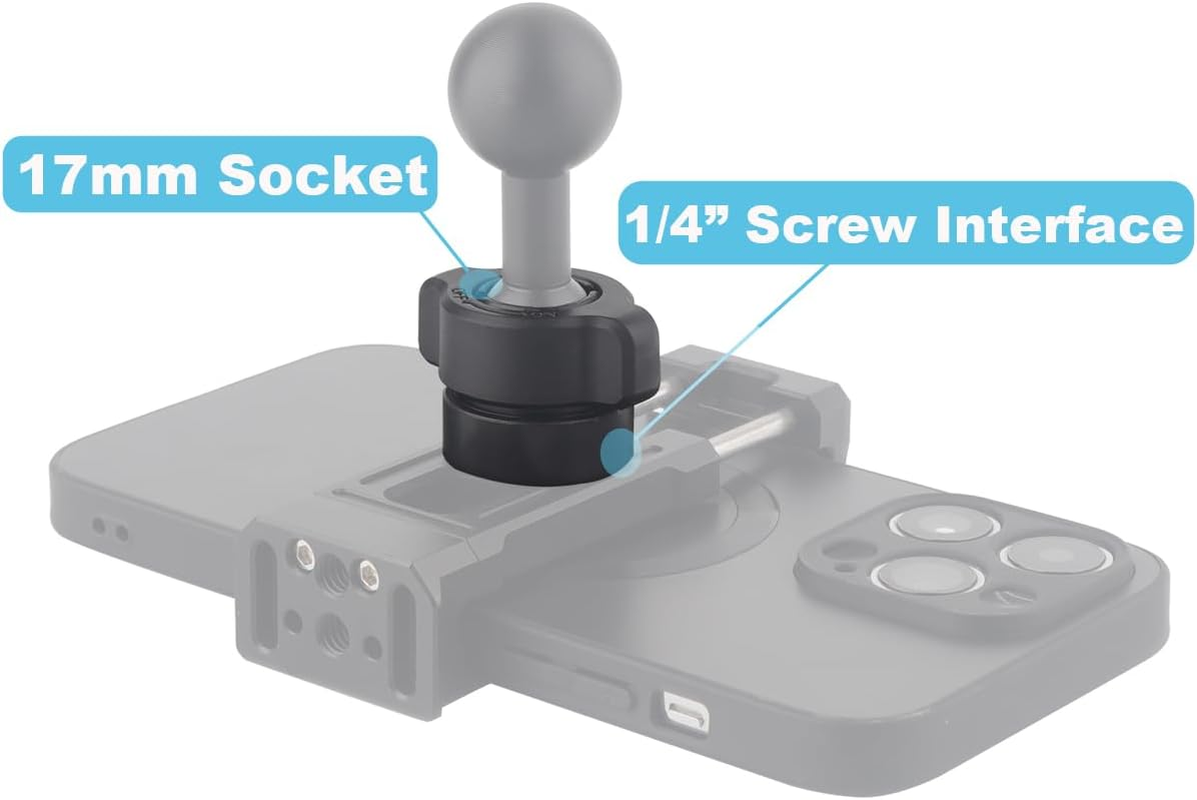 Rigdance 17Mm Ball Mount Adapter, 17Mm Ball Joint Socket to 1/4-20 Male Screw Adapter for Cameras (2PCS) image number 4