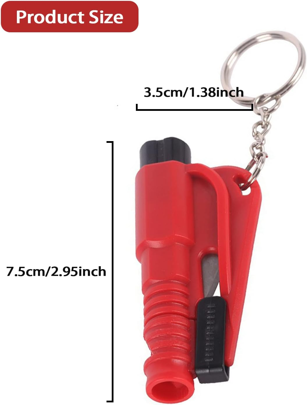 8 Pcs Window Breaker Seatbelt Cutter, 3 in 1 Glass Breaker and Seatbelt Cutter & Survival Whistle, Car Window Breaker Tool Keychain Car Escape Tool Applicable to All Cars, Green image number 3